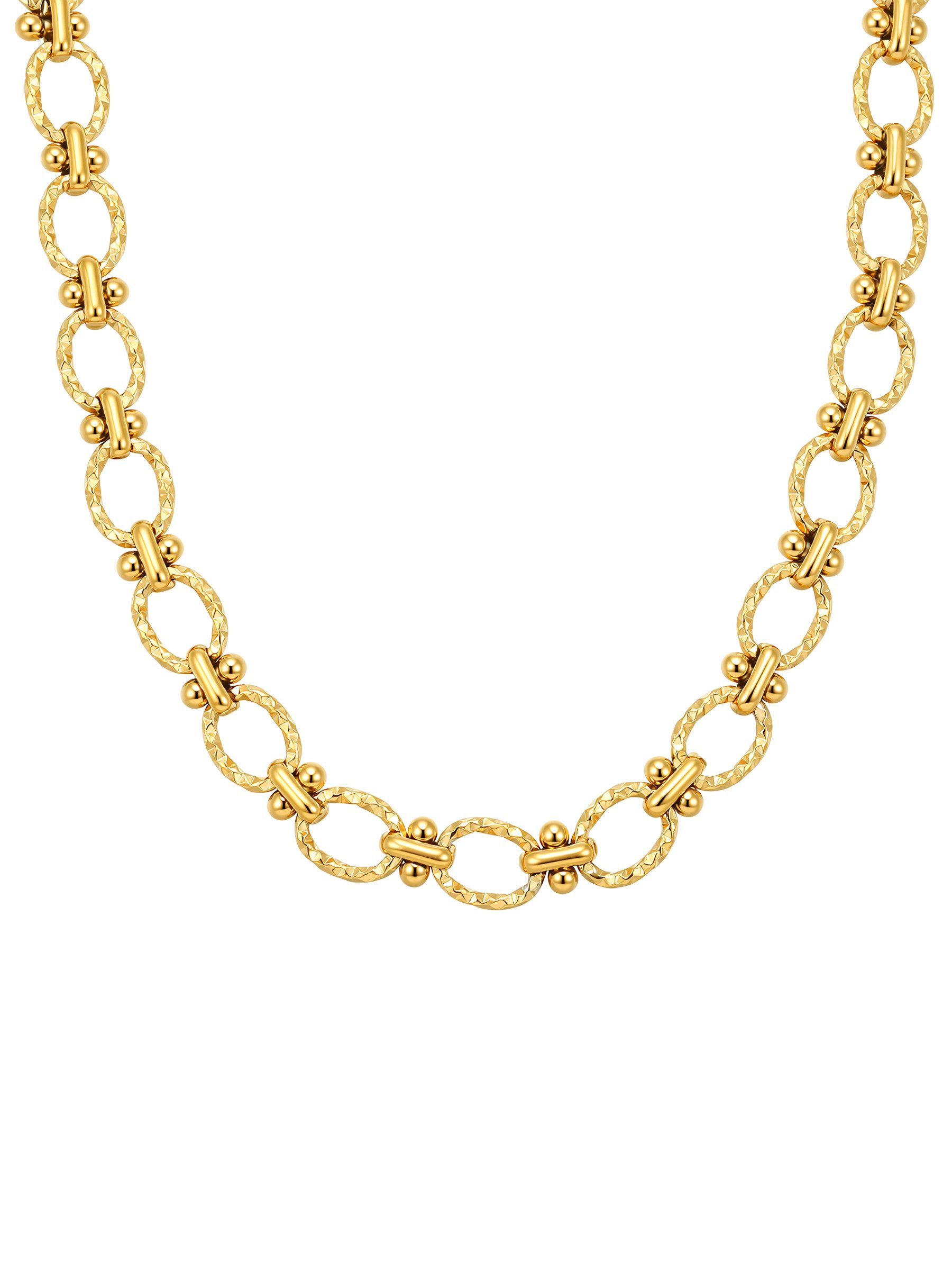 Hey Happiness Choker Damen Statement Gliederkette aus Edelstahl, verstellbare Halskette, moderne grobe Kette für Layering-Looks, Geschenk für Frauen