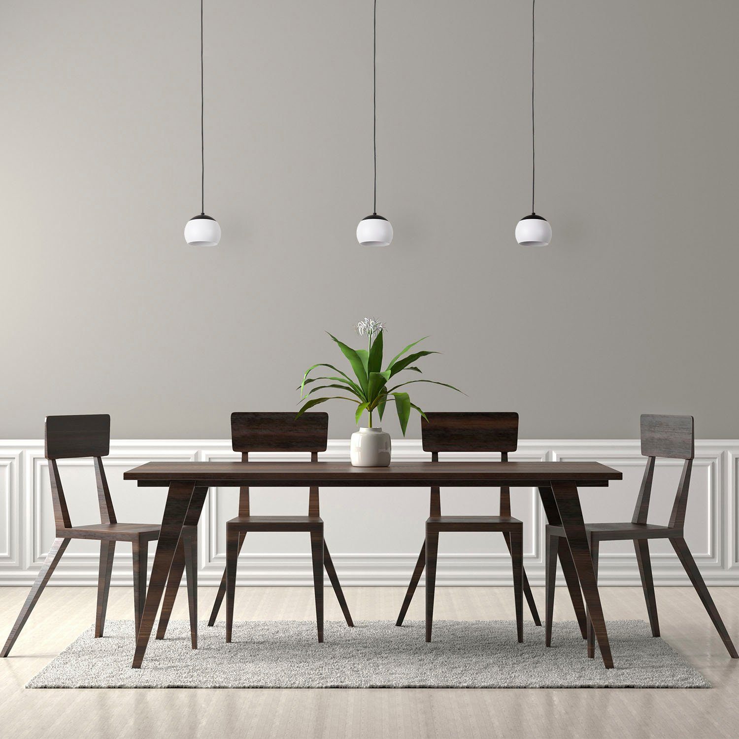 Esszimmer CLEO, Warmweiß, Home Kugel Paco LED LED Wohnzimmer Küchenlampe Hängelampe Pendelleuchte Pendelleuchte integriert, fest