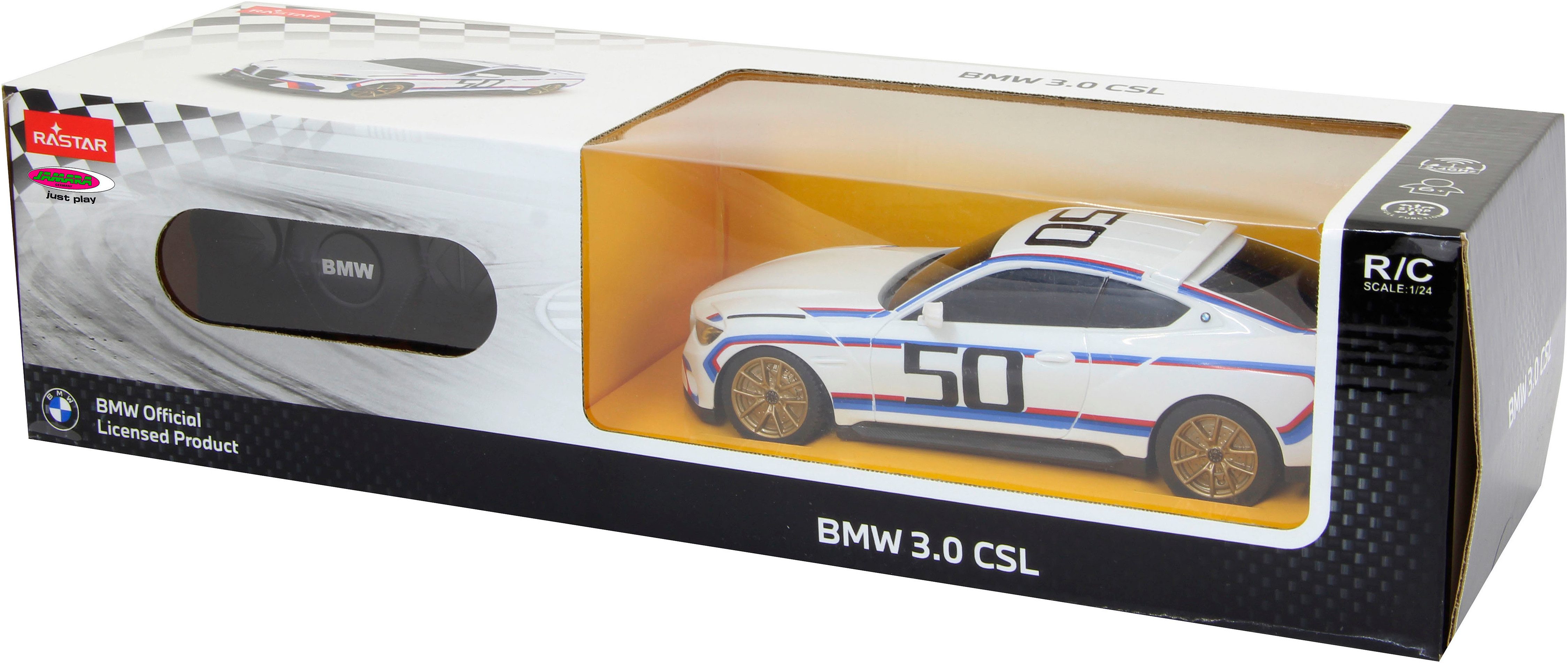 Jamara RC-Auto BMW 3.0 CSL 1:24 weiß 2,4GHz