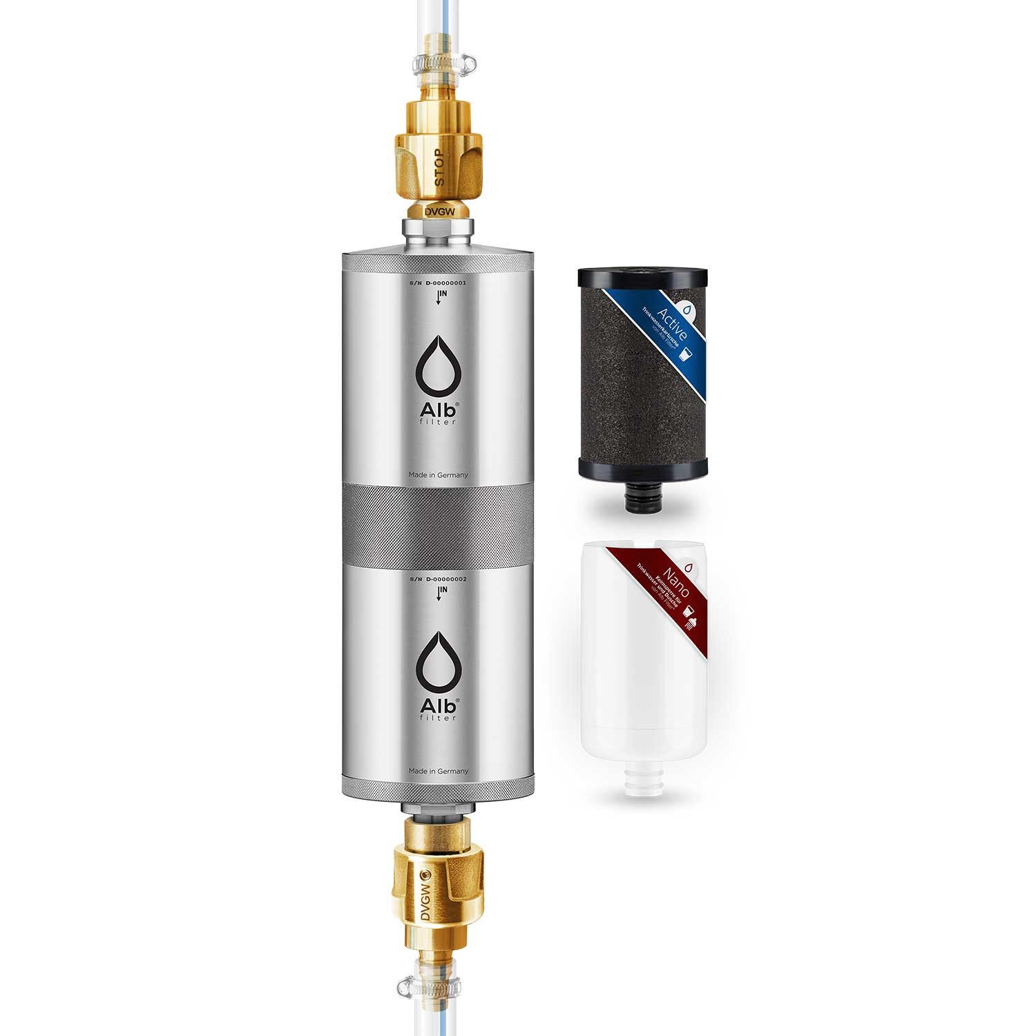 Wasserfilter Alb Filter FUSION Active+Nano Trinkwasserfilter, Camping-Set: Travel