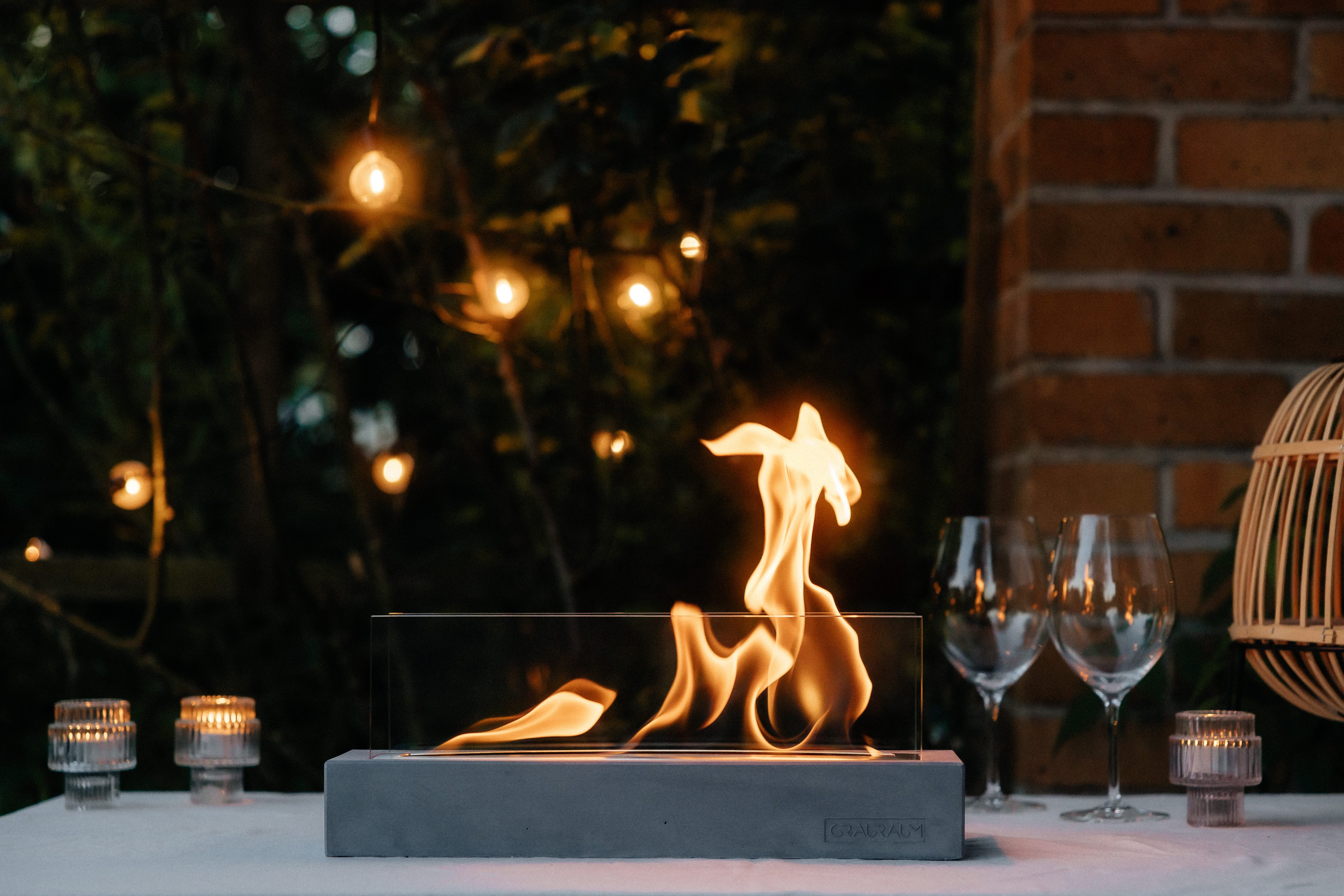 GRAURAUM Tischfeuer 'Tillmann' Ethanol Tischkamin (inkl. Sicherheitsglas, 4 günstig online kaufen