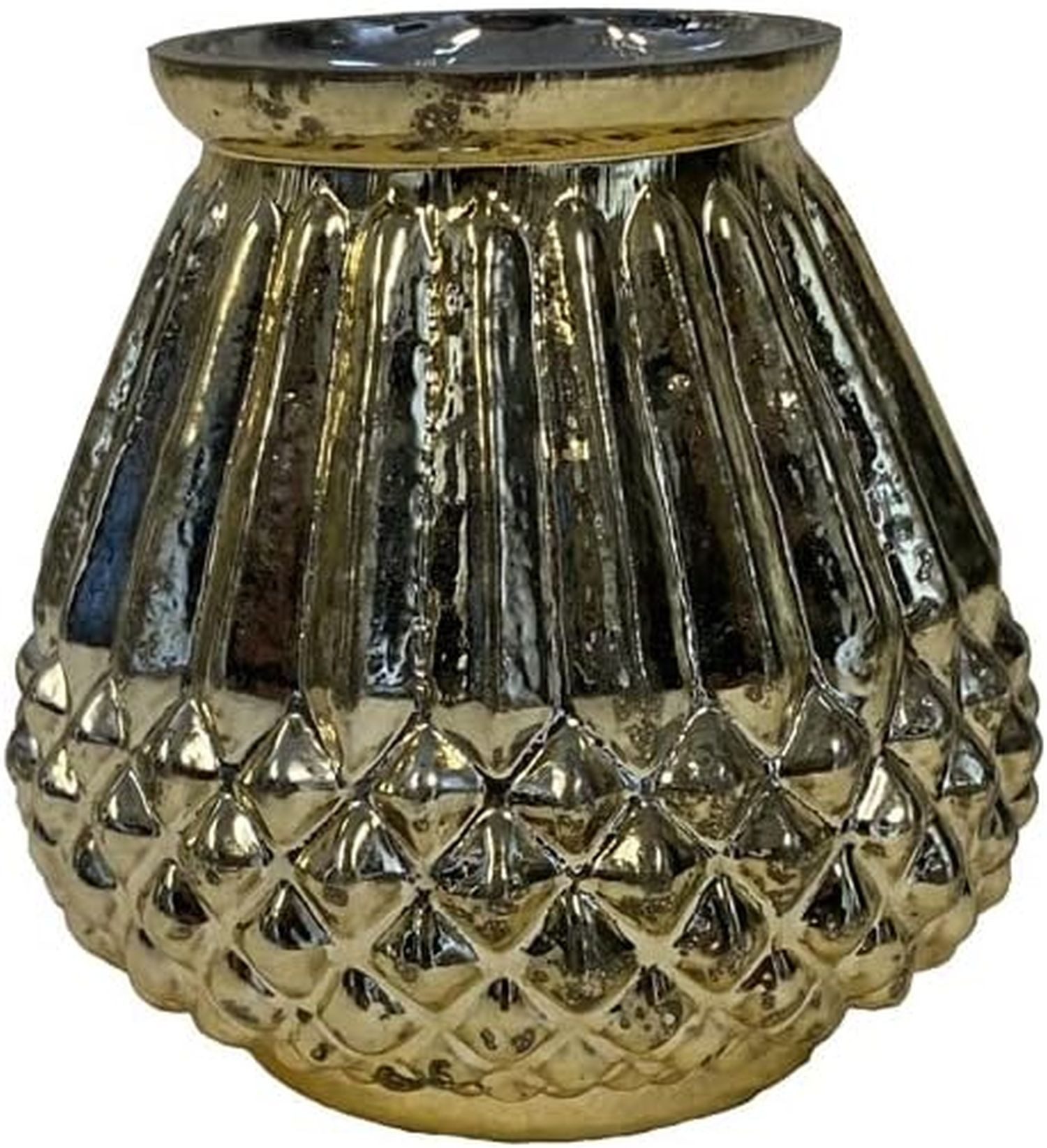 MarieAnn No.25 Dekovase Glas Vase Bauernsilber Antik Silber Vintage Deko versch. Größen, Glasvase