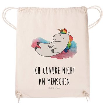 Mr. & Mrs. Panda Sporttasche Einhorn Wolke 7 - Transparent - Geschenk, Sportbeutel, Pegasus, Einhö (1-tlg), Weiche Kordel