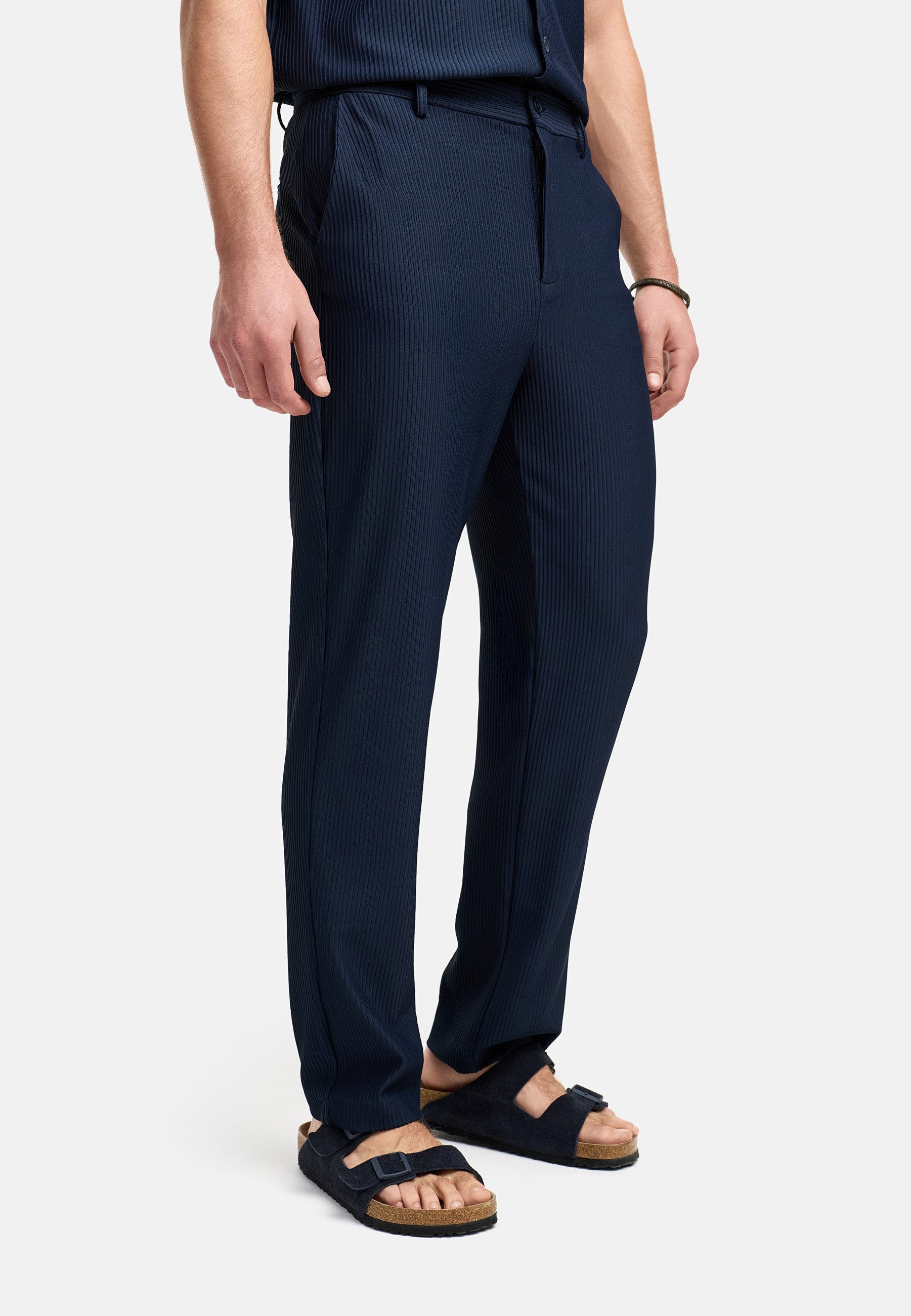 INDICODE Stoffhose Herren INAmogust Herrenhose Freizeithose Männer mit feiner Textur und subtil-edlem Streifenmuster