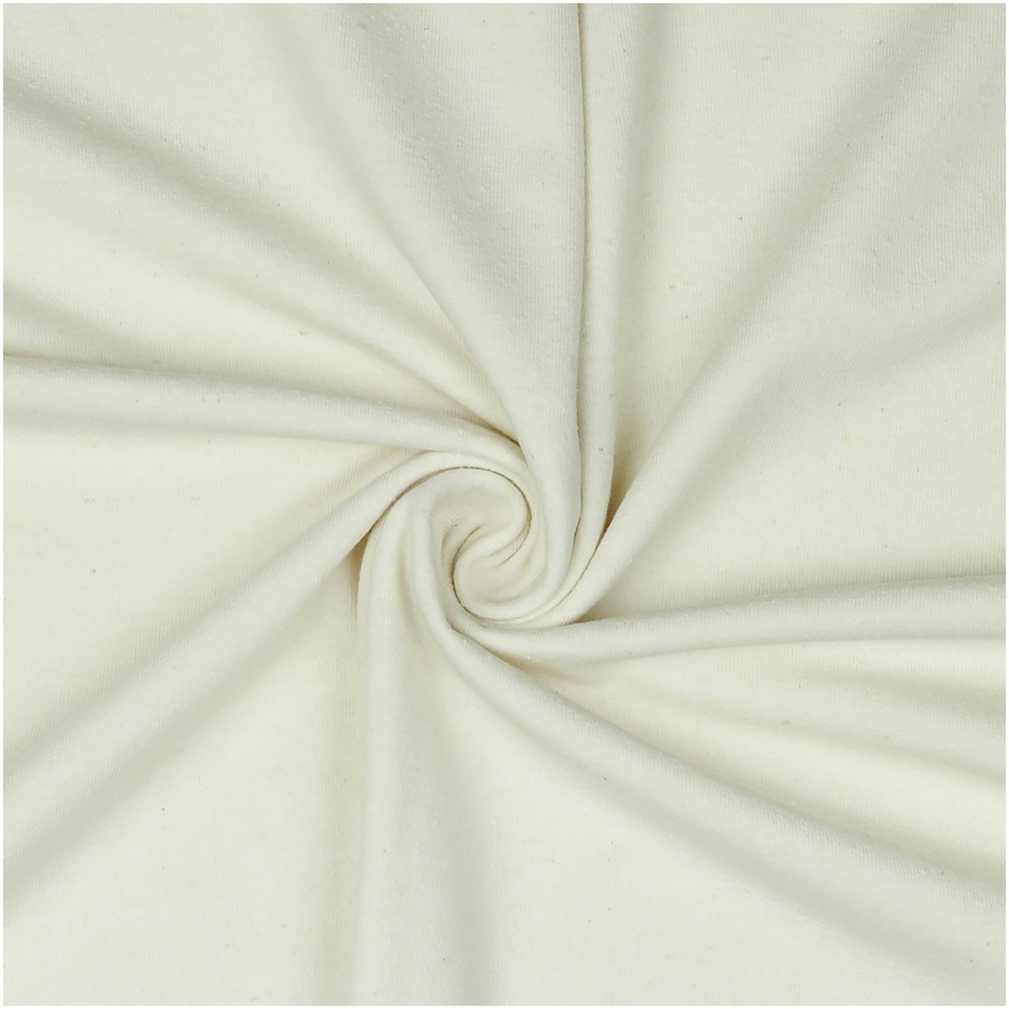 maDDma Stoff 0,5m Jersey Stoff recycelte Baumwolle Meterware GRS zertifiziert, 006 - vanille