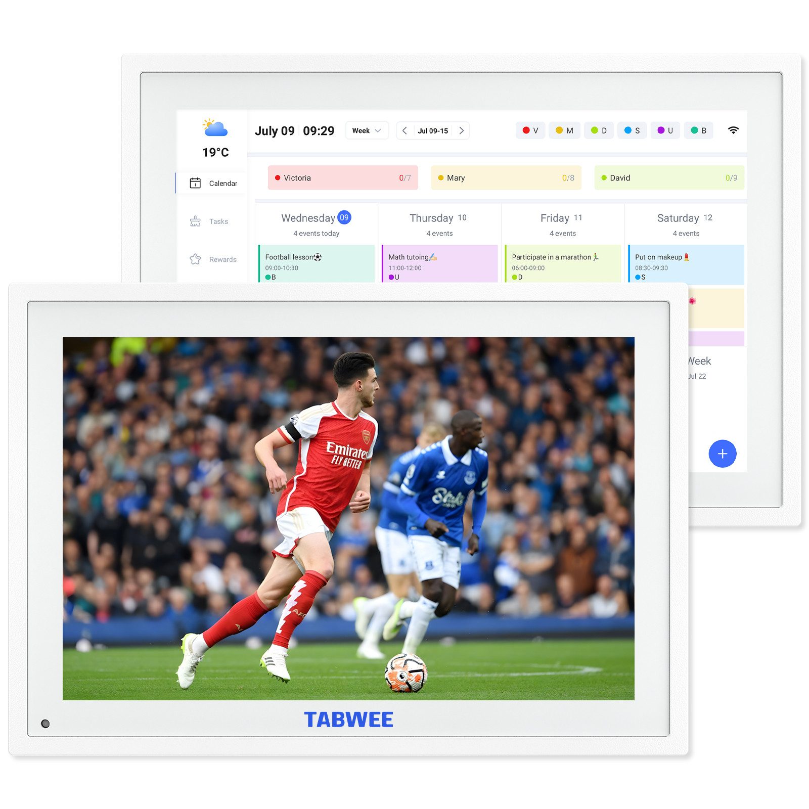 TABWEE 10,1 Zoll Digitaler Bilderrahmen mit WiFi Multi-Device & Foto-Sharing Tablet (10,1", 32 GB, Weihnachtsgeschenk für die Familie)