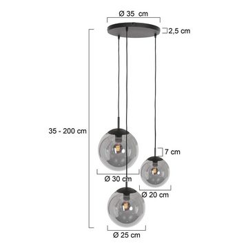 Liadomo Pendelleuchte Poliqua Rondell, ohne Leuchtmittel, Glasschirme, Amber/Rauchgrau/Opalweiß, gemütliche Beleuchtung, E27