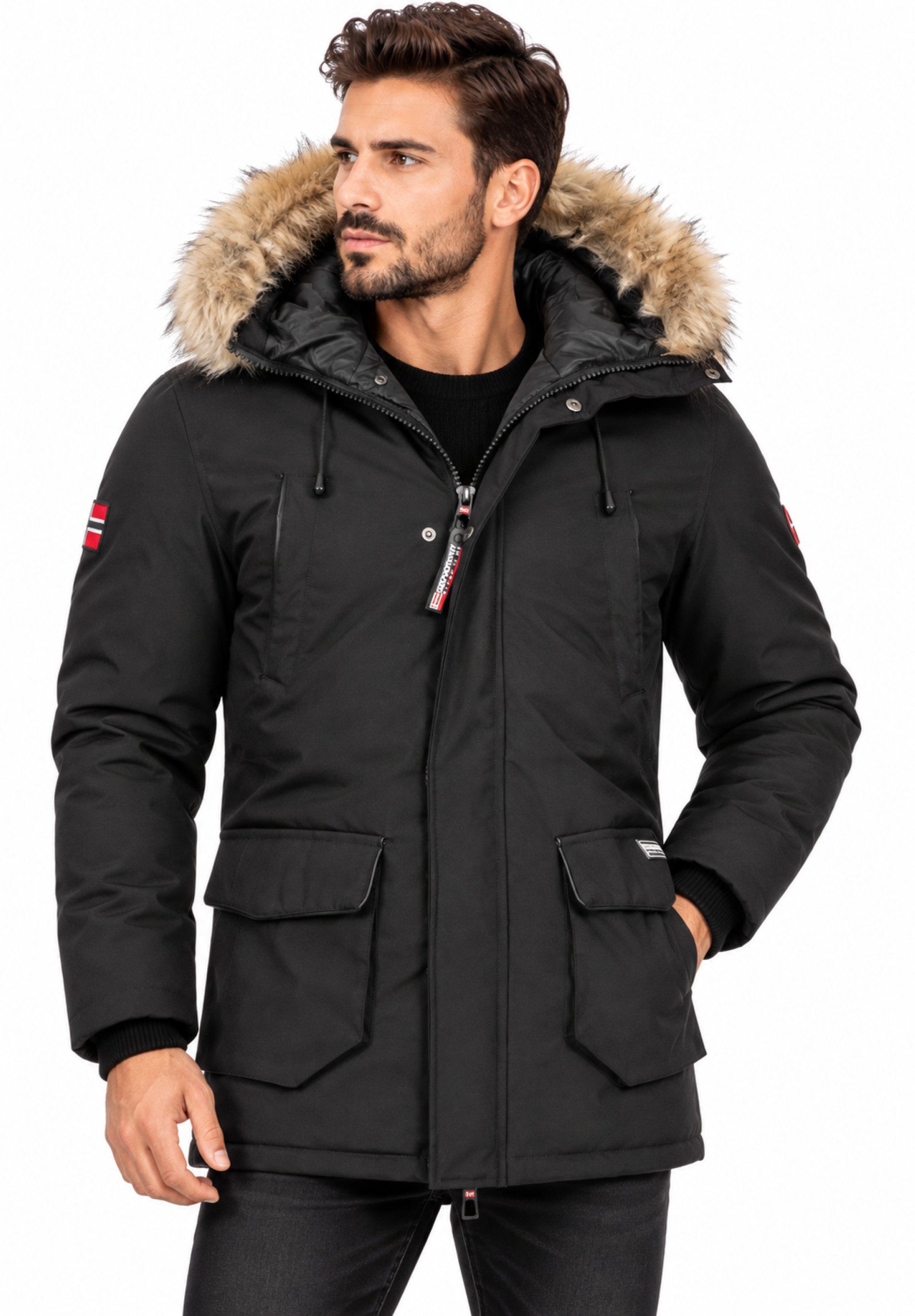 Geographical Norway Parka Herren Winter Jacke Outdoorjacke Winter Parka warm gesteppt Steppjacke