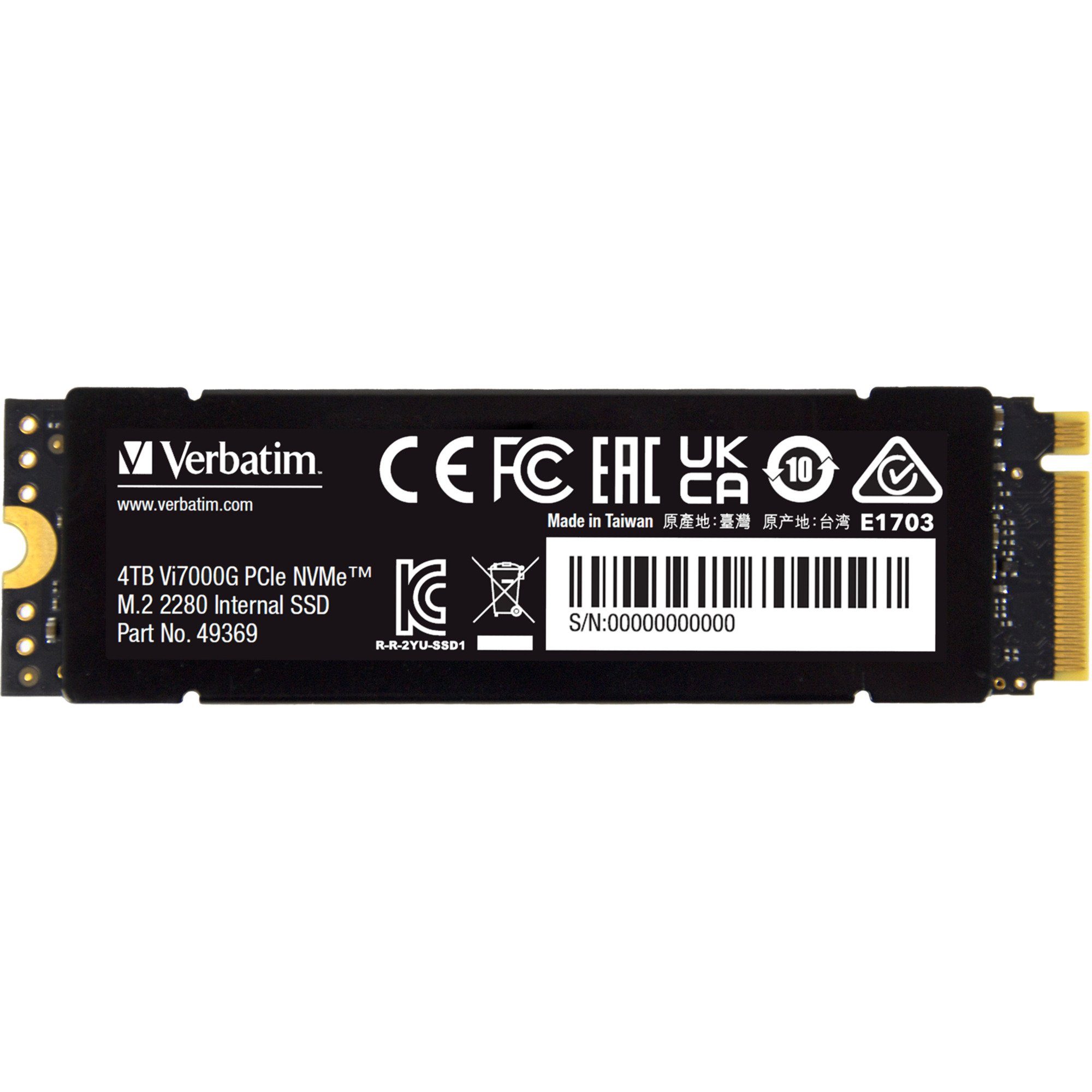Verbatim Vi7000G 4 TB, SSD, (PCIe 4.0 x4, NVMe, interne SSD