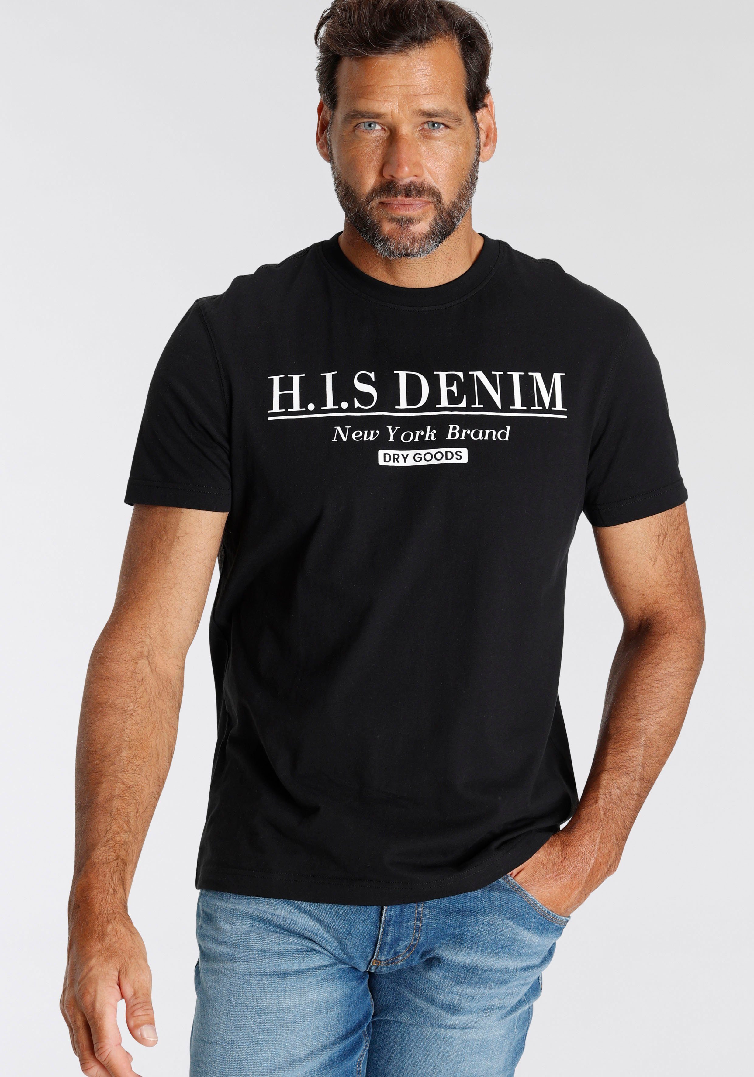 mit schwarz T-Shirt Logo-Print H.I.S vorne