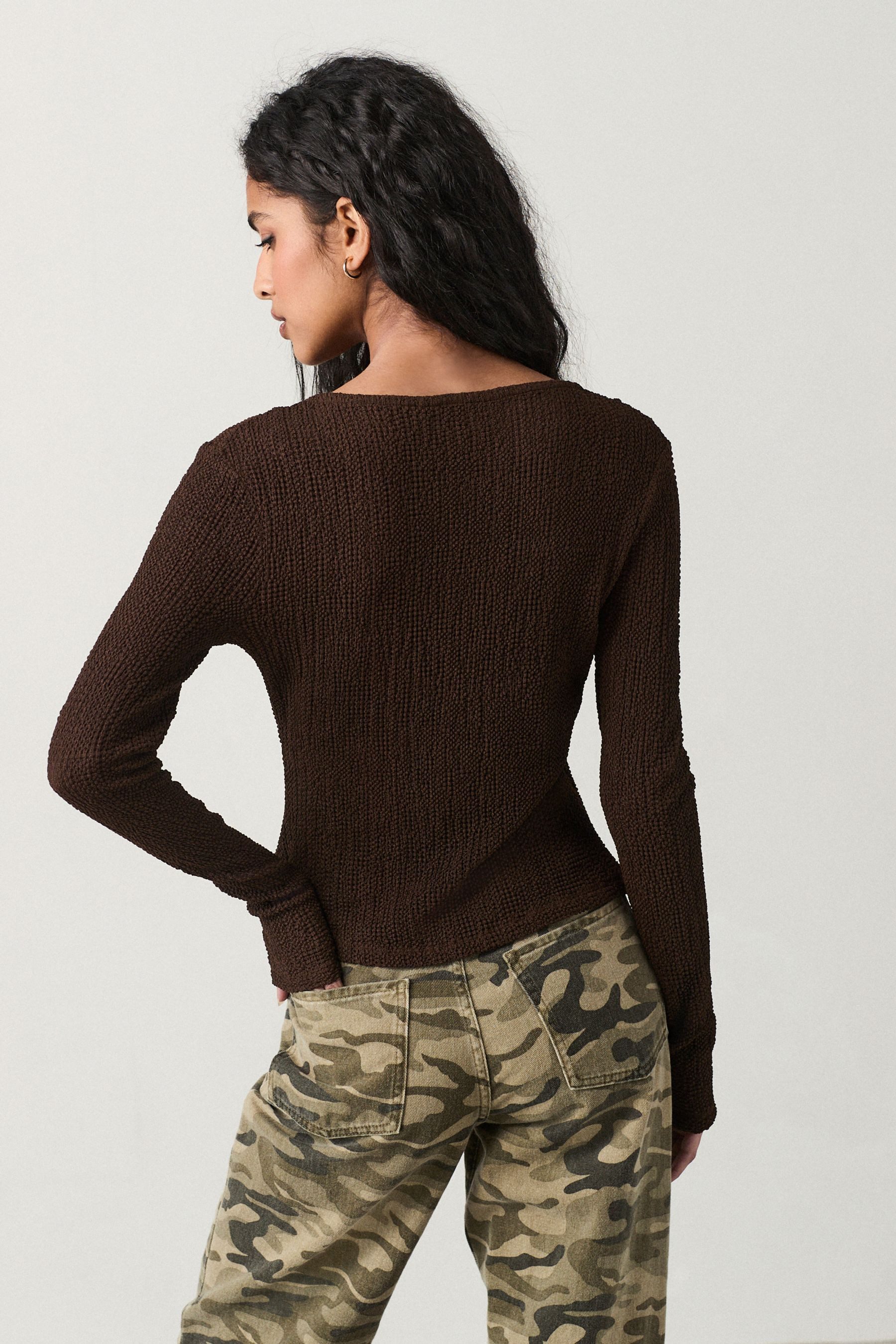 Next Strickjacke Langärmelige, geknöpfte Strickjacke mit Struktur (1-tlg) günstig online kaufen