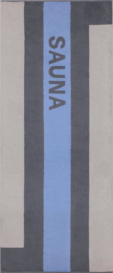 Cawö Saunatuch Streifen, Walkfrottier (1-St), mit farbigem Streifen &  Schriftzug, Pflegeleicht und trocknergeeignet