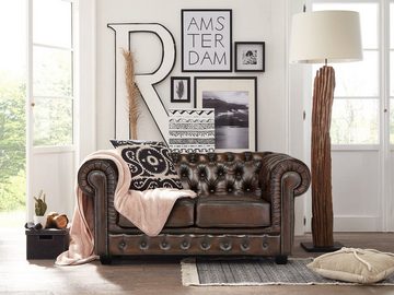 massivum Sofa Chesterfield Big 2-Sitzer Echtleder braun