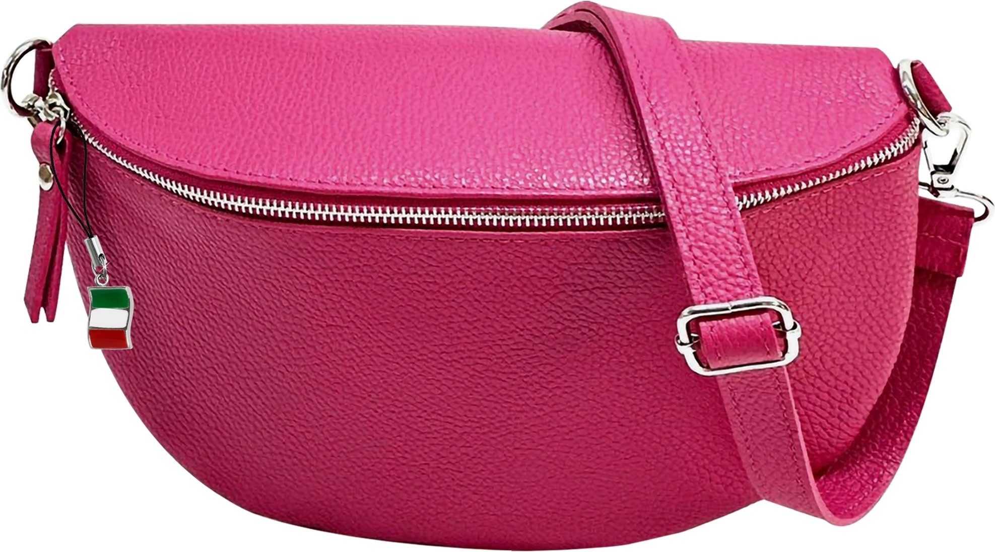 FLORENCE Florence Echtleder Bauchtasche groß Damen (Gürteltasche), Damen Gürteltasche Leder, pink ca. 29cm x ca. 19cm
