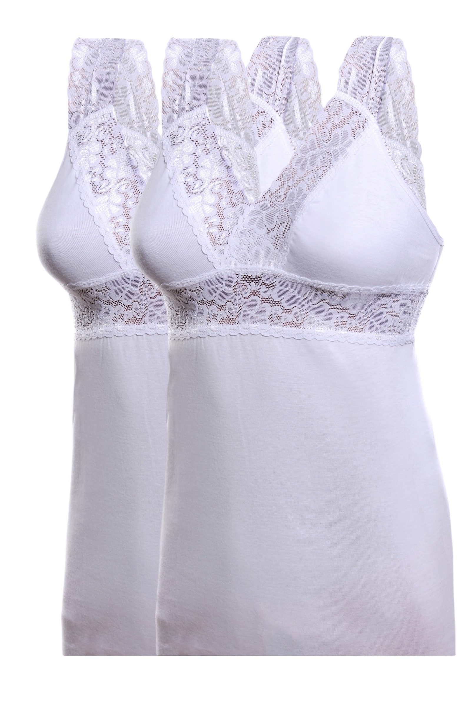 Funktionsunterhemd Damen BH Hemd ohne Bügel mit weicher elastischer Spitze im 2er Pack