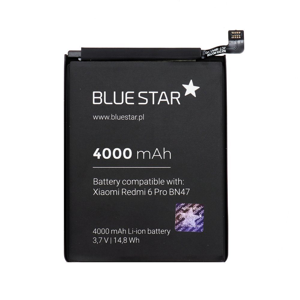 BlueStar Akku Ersatz kompatibel mit Xiaomi Redmi 6 Pro 3000mAh Li-lon Austausch Batterie Accu BN47 Smartphone-Akku