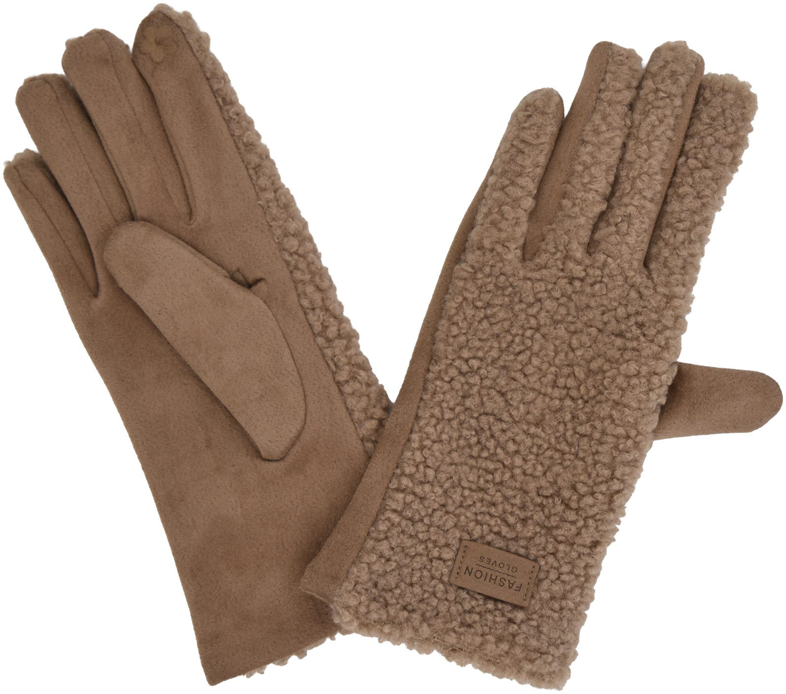 styleBREAKER Fleecehandschuhe Touchscreen Handschuhe mit Teddyplüsch (1-St) günstig online kaufen