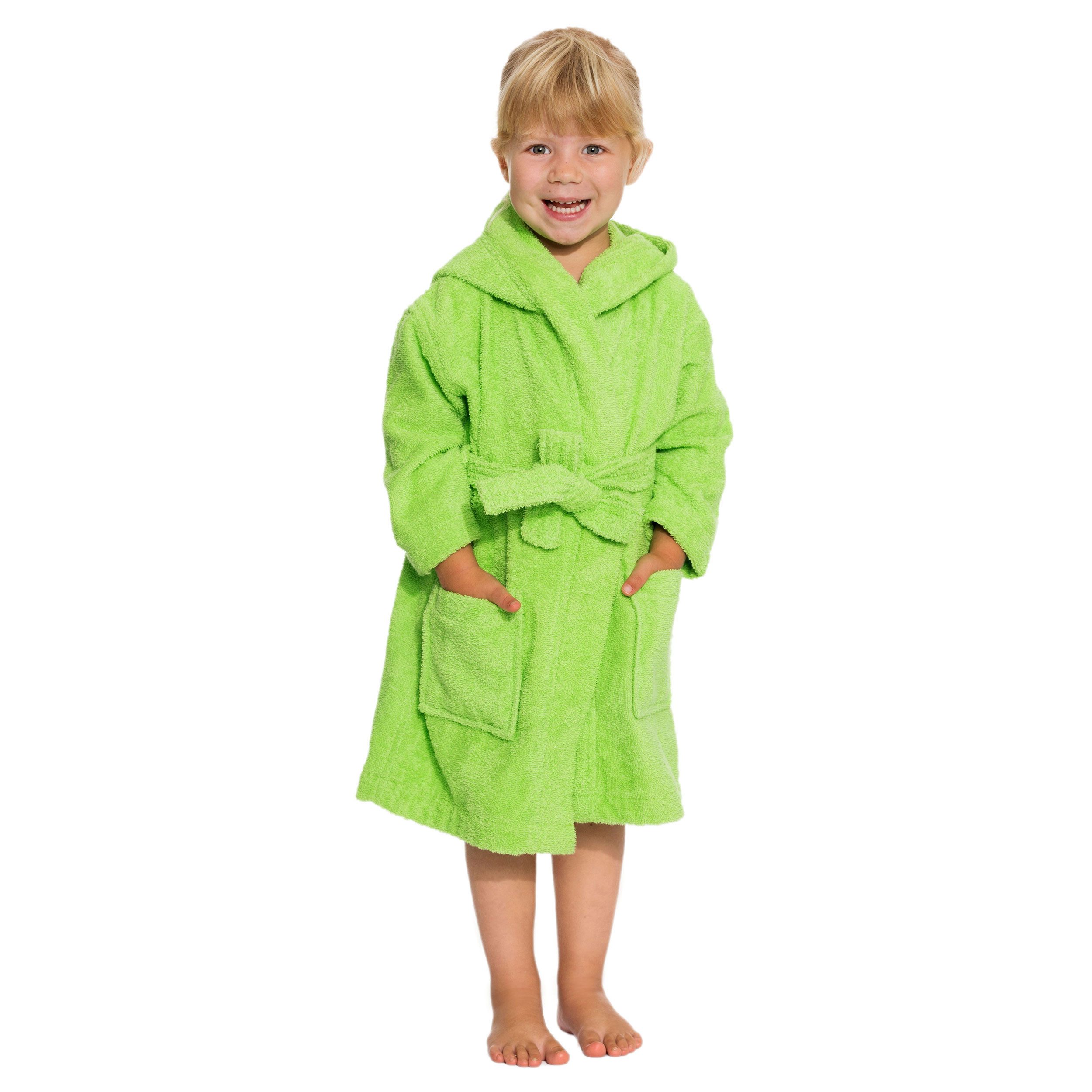 ZOLLNER Kinderbademantel, 100% Baumwolle, Kapuze, Gürtel, 100% Baumwolle, vom Hotelwäschespezialisten