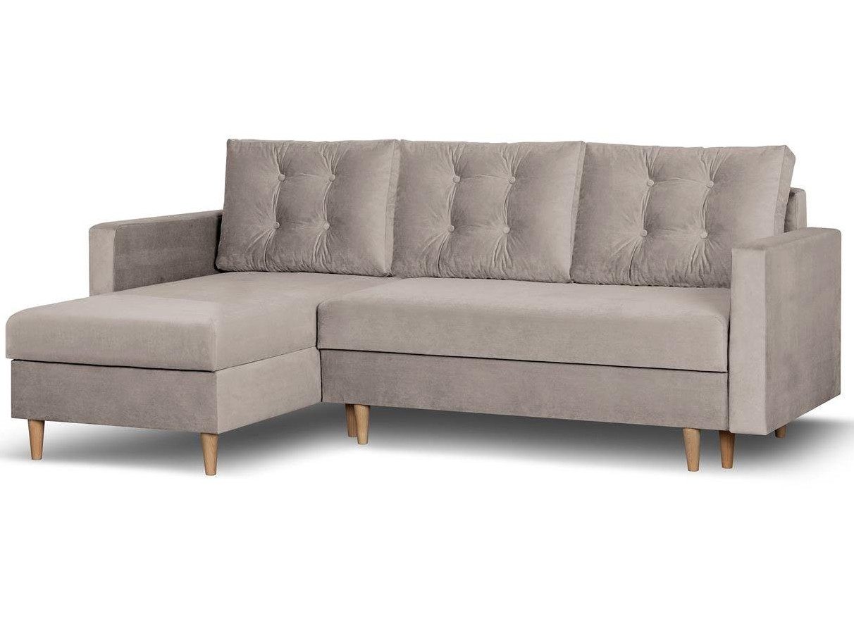 Beautysofa Ecksofa mit Schlaffunktion Sigurd L, Klassisches Design, Skandinavischer Stil, mit Bettkasten