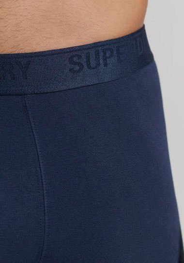 marine, SD Boxer lg (3-St., marine 3er-Pack) 3x Webbund marine, wb Superdry Logo Langer Boxer mit web