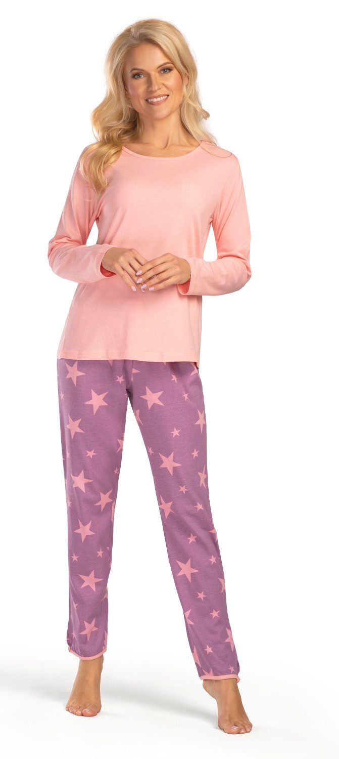 Consult-Tex Pyjama Damen Pyjama Schlafanzug SUN4 (Spar-Set, 2 tlg., 1 Set) aus reiner Baumwolle-Jersey