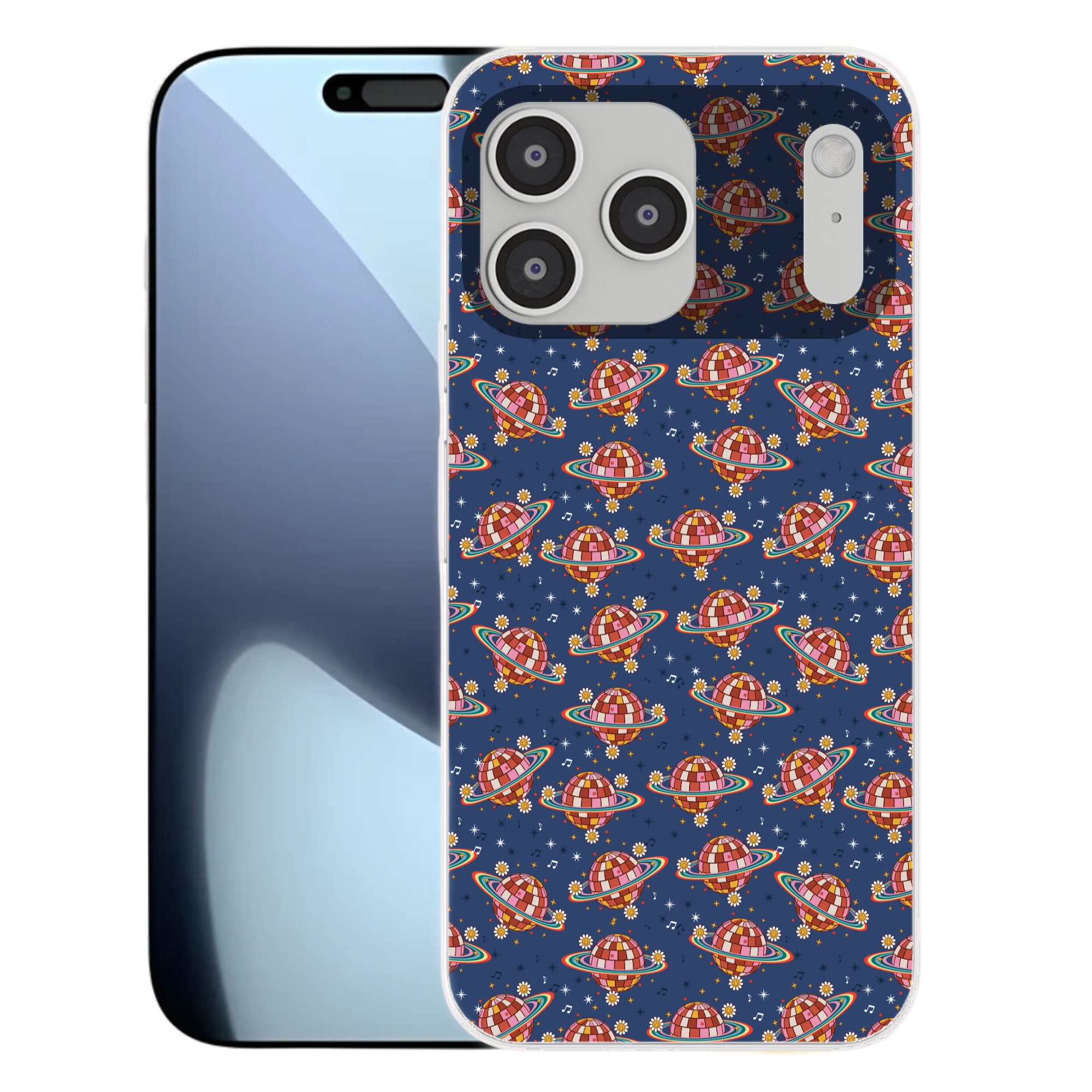 MuchoWow Handyhülle für Apple iPhone 17 Pro Max Disco - Blau - Muster, Smartphone-Bumper, Print, Handy Schutzhülle Dünn