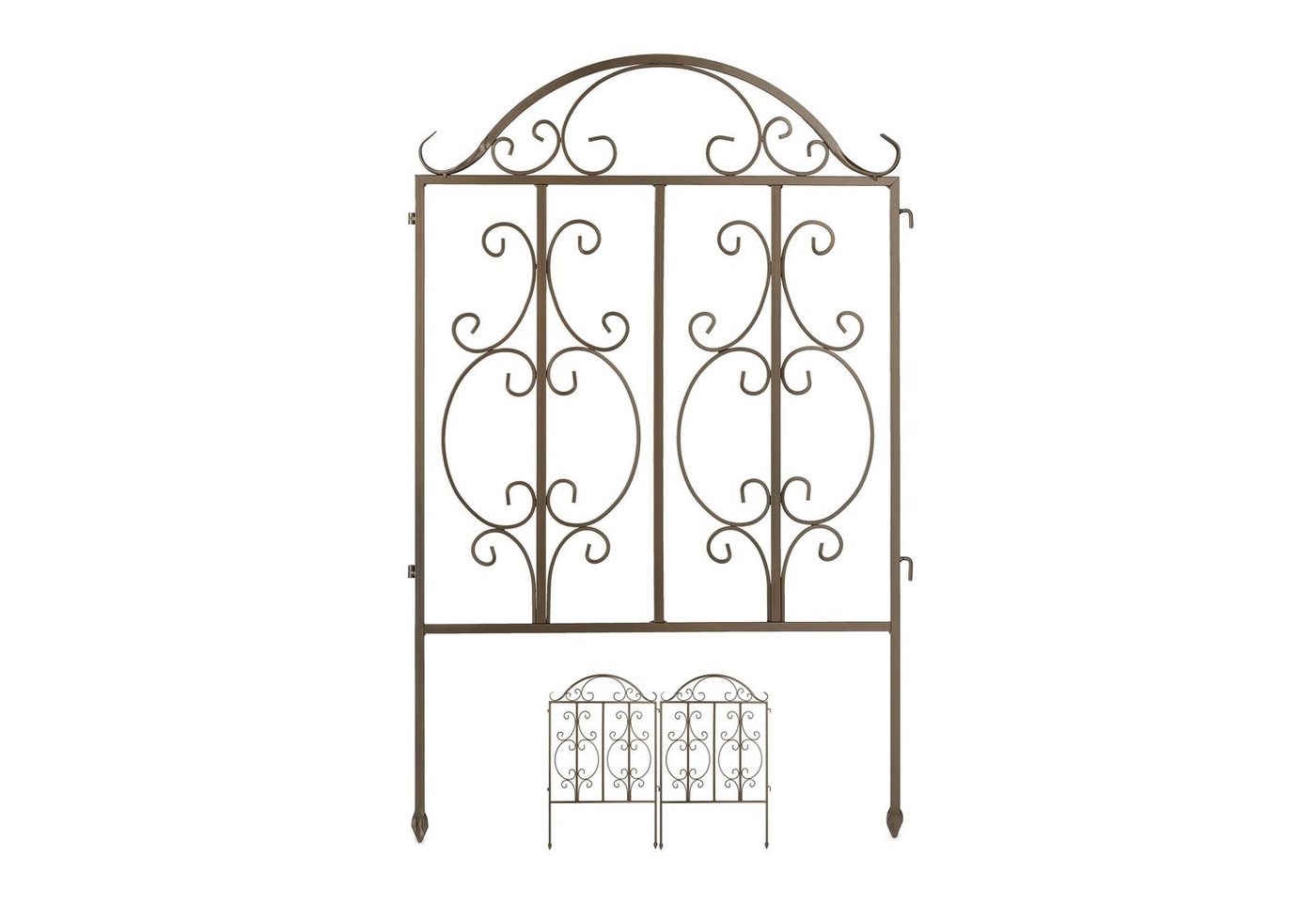 relaxdays Gartenzaun Bronze 3er Set, (3-St)