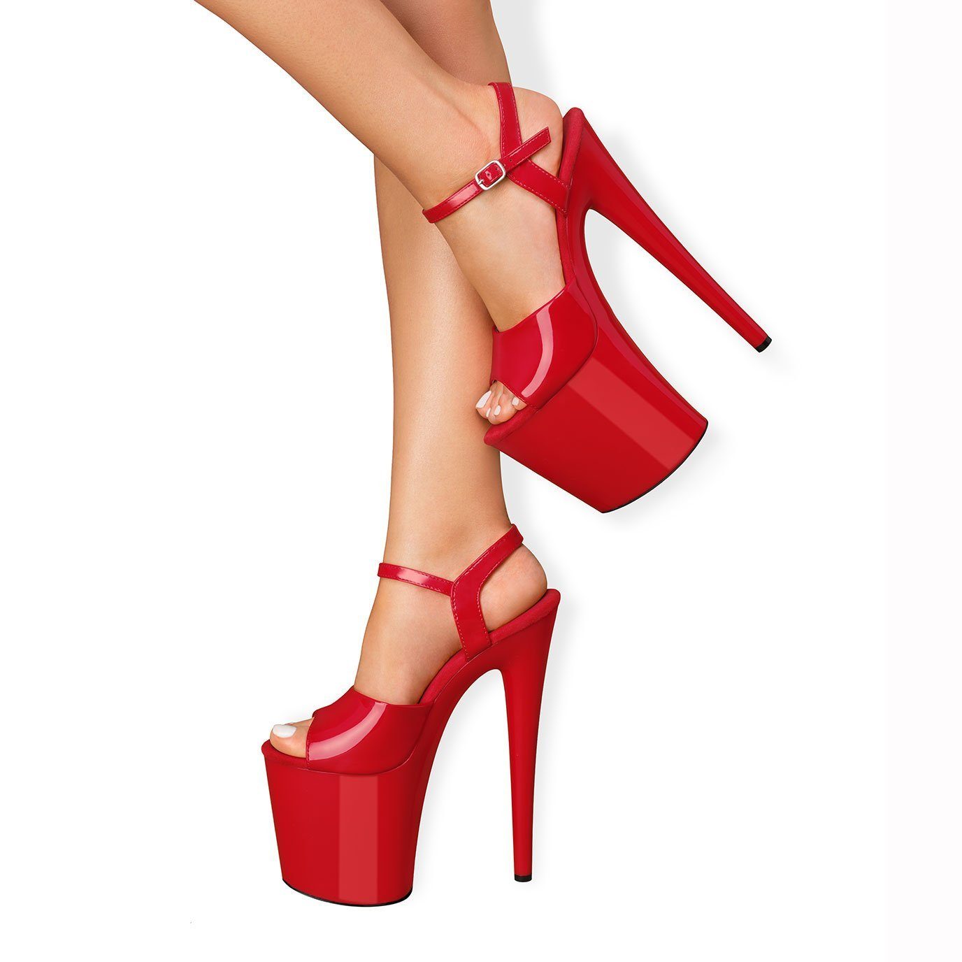 EIS Absatzschuhe, Plateau-Sandalette, rote High Heels, verführerisch T-Strap-Zehentrenner