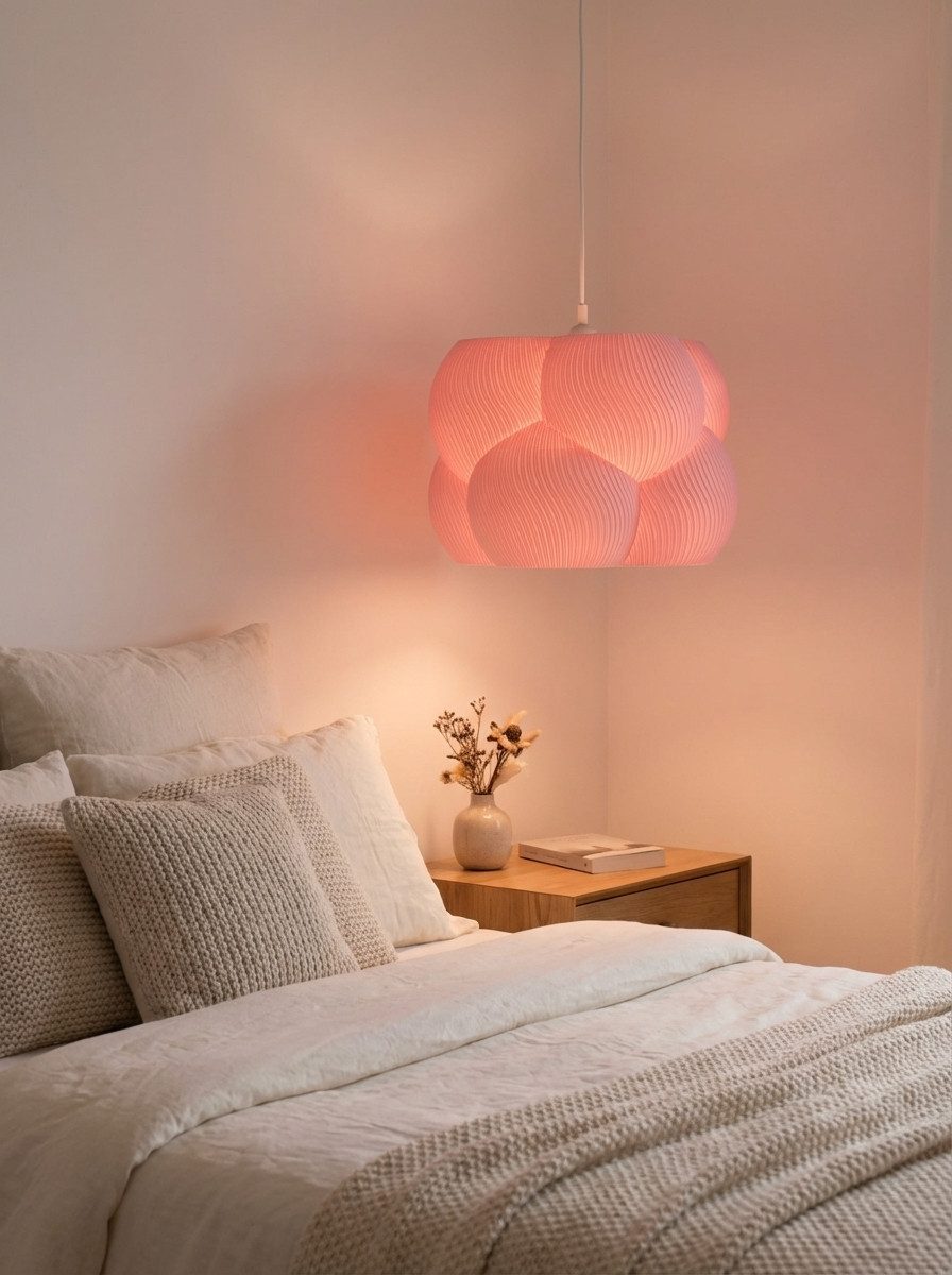 Roomberry Lampenschirm Bubble Hängelampe Pendelleuchte E27 rund, weiß beige rosa lila grau 25-35cm