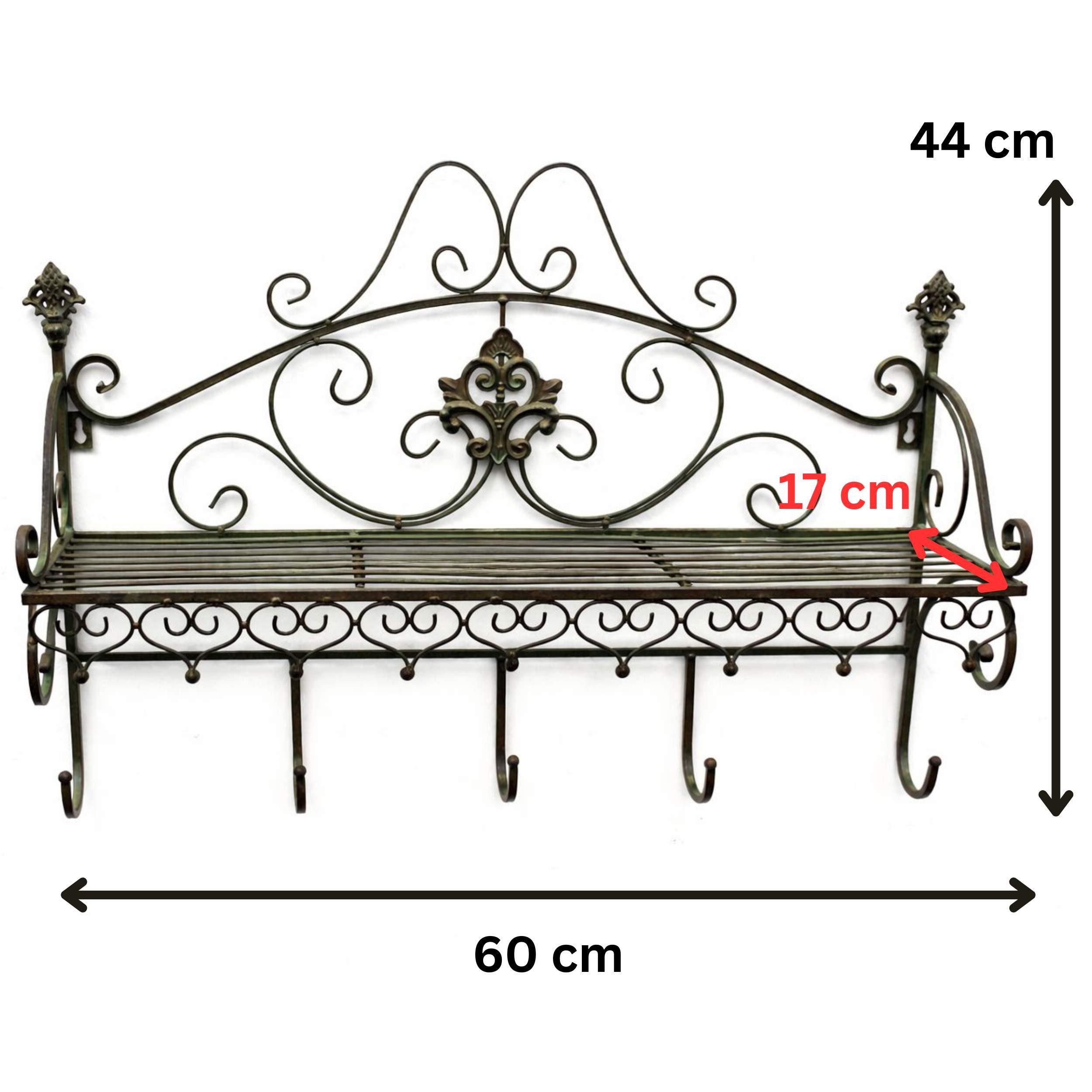 DanDiBo Wandgarderobe Wandregal Metall mit Ablage 60 cm Malege Kleiderhaken günstig online kaufen