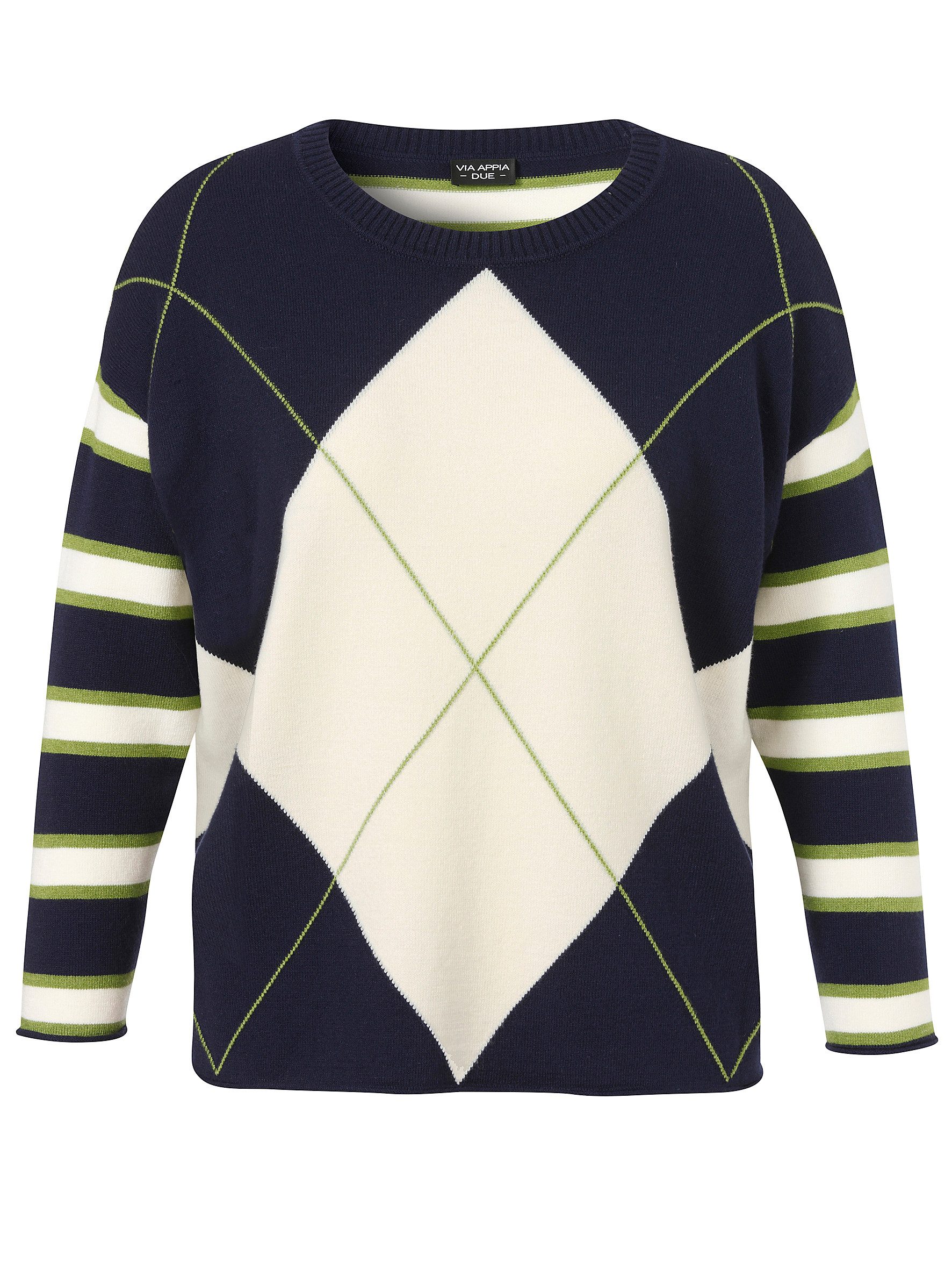 VIA APPIA DUE Sweatshirt Pullover Rundhals 1/1 Arm Jacquard