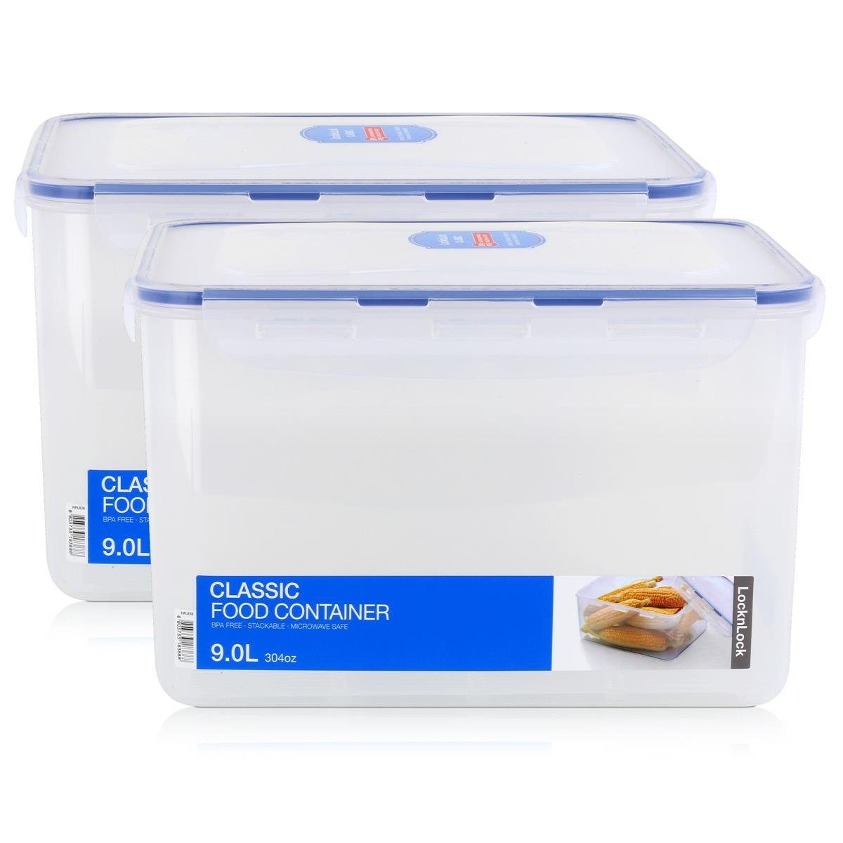 LocknLock Vorratsdose LocknLock Classic HPL838 Frischhaltedose 9L - Luft & Wasserdicht (2er, Kunststoff