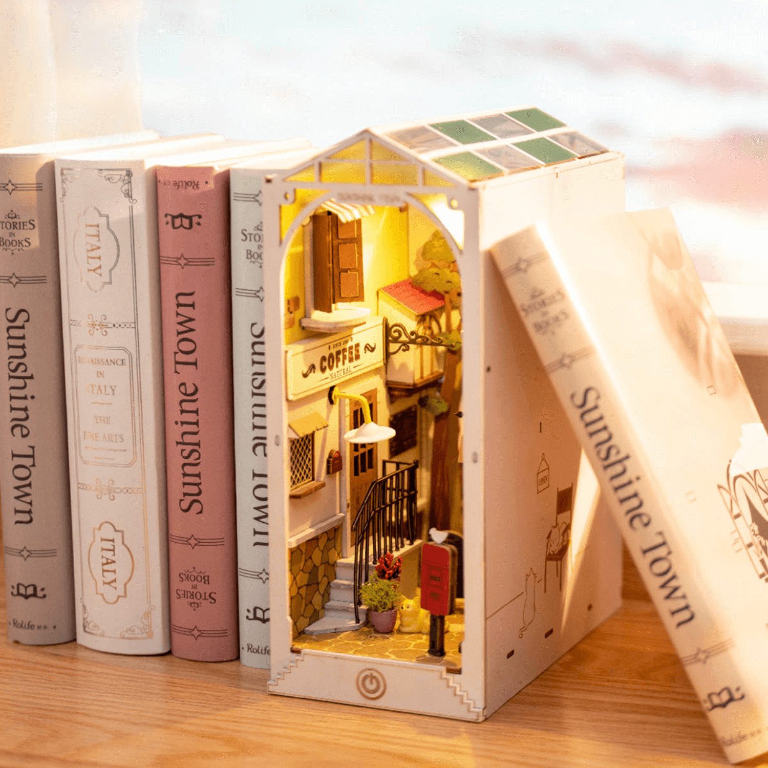 3D-Puzzle Robotime Sonnenschein-Stadt Rolife Book Nook