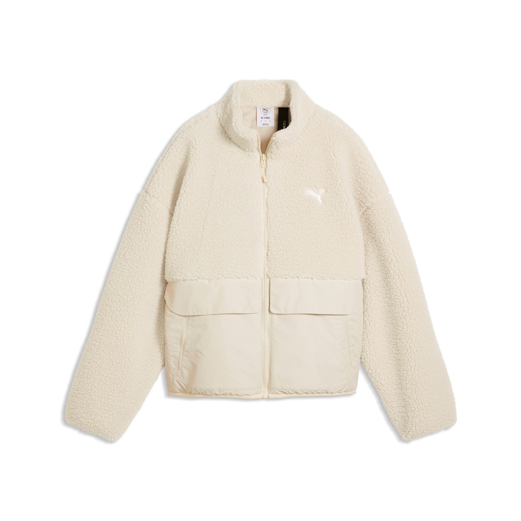PUMA Wendejacke REFIBRE SHERPA JACKET W sportlicher Stil, mit Reißverschluss, mit Cargotasche, aus Rippware