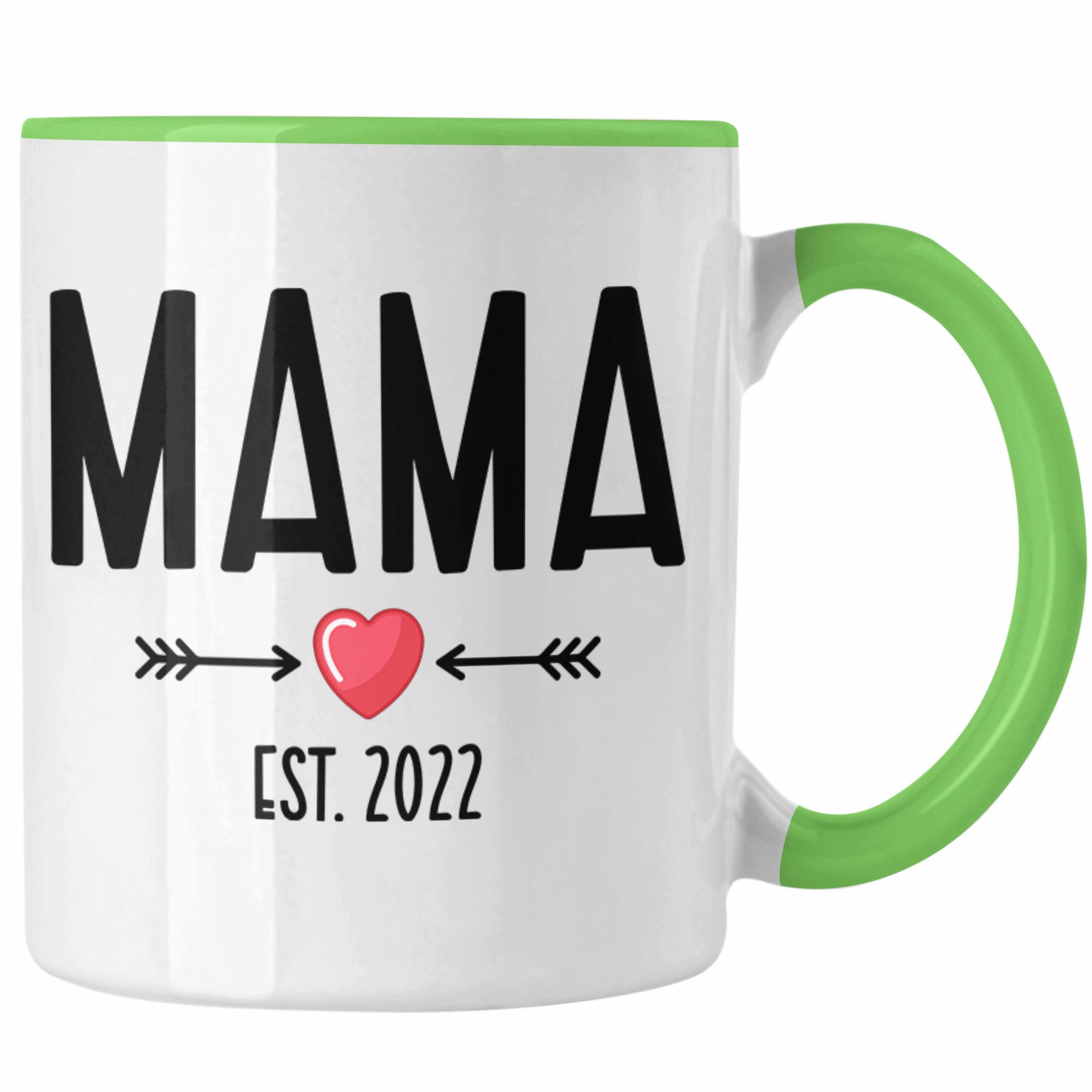 Trendation Tasse Trendation - Du Baby Kaffeetasse Schwangerschaft Grün Mama Mutter Wirst Geschenk 2022 Überraschung Mutter Tasse Verkünden 2022