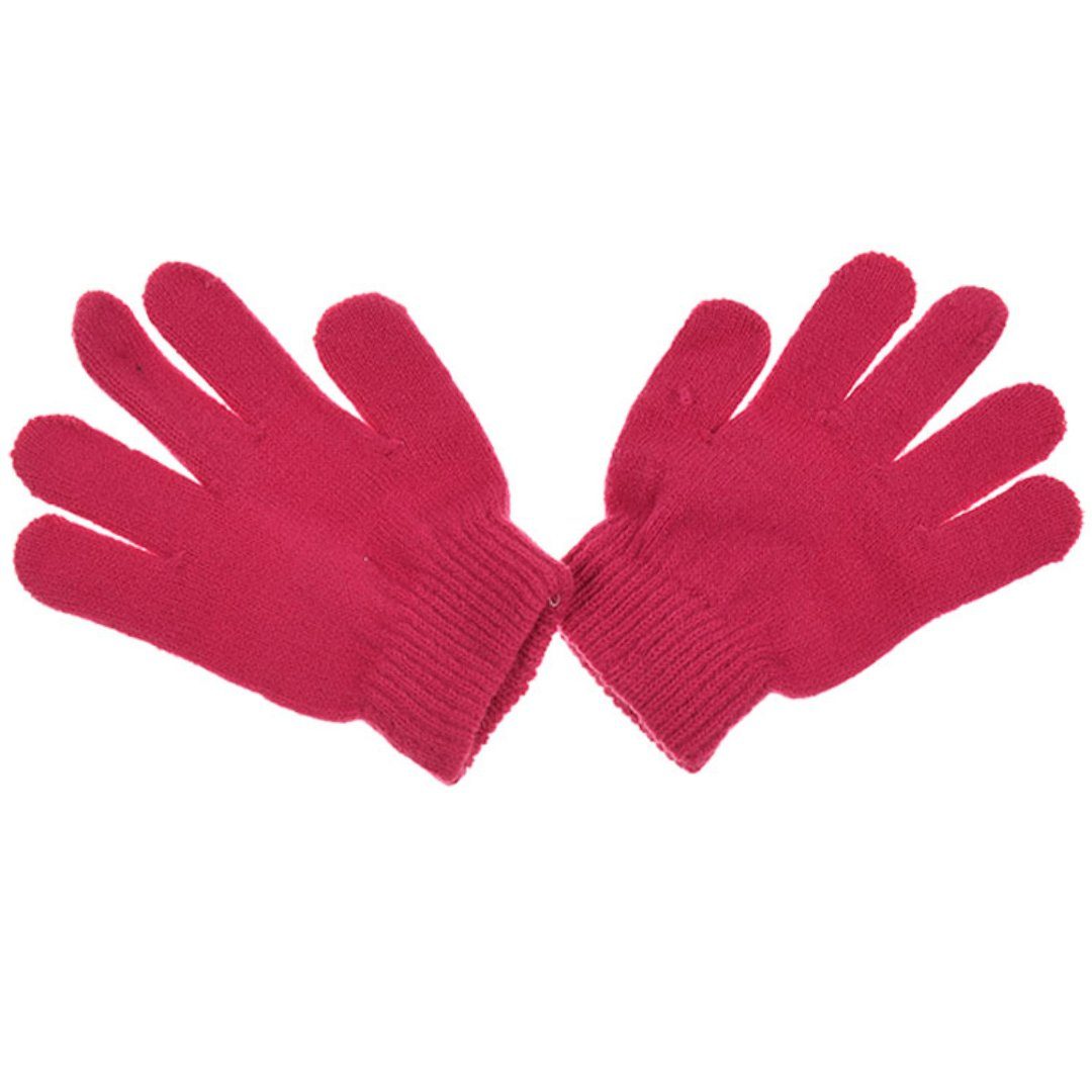 Pink Wintermütze Monster Girls Herbst 2tlg High 52 Handschuhe Gr. High Schlupfmütze Set Monster 54 Kinder bis
