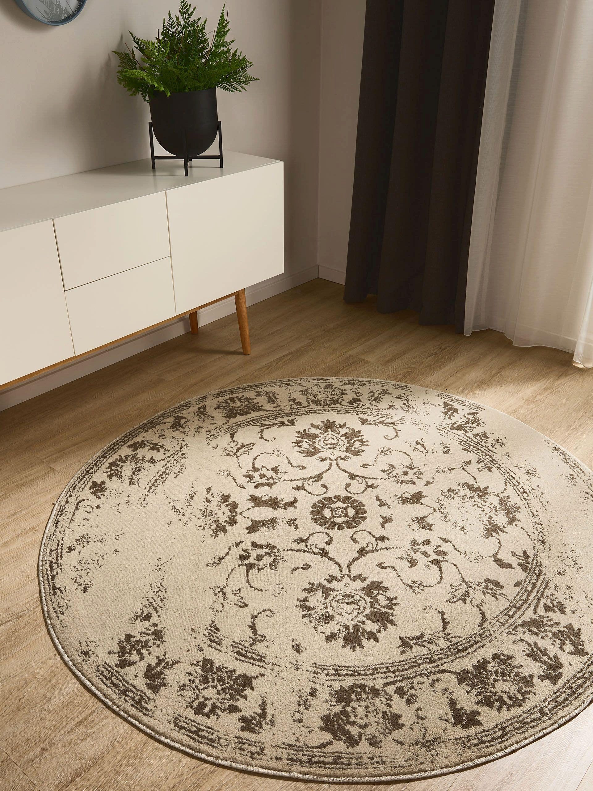 benuta Teppich Suki, rund, Höhe: 6 mm, Kunstfaser, Berber, Ethno-Style, Woh günstig online kaufen