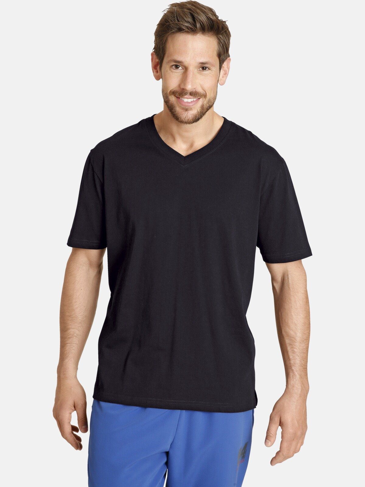 Jan Vanderstorm T-Shirt OSMO legere Passform (2er-Pack) schwarz