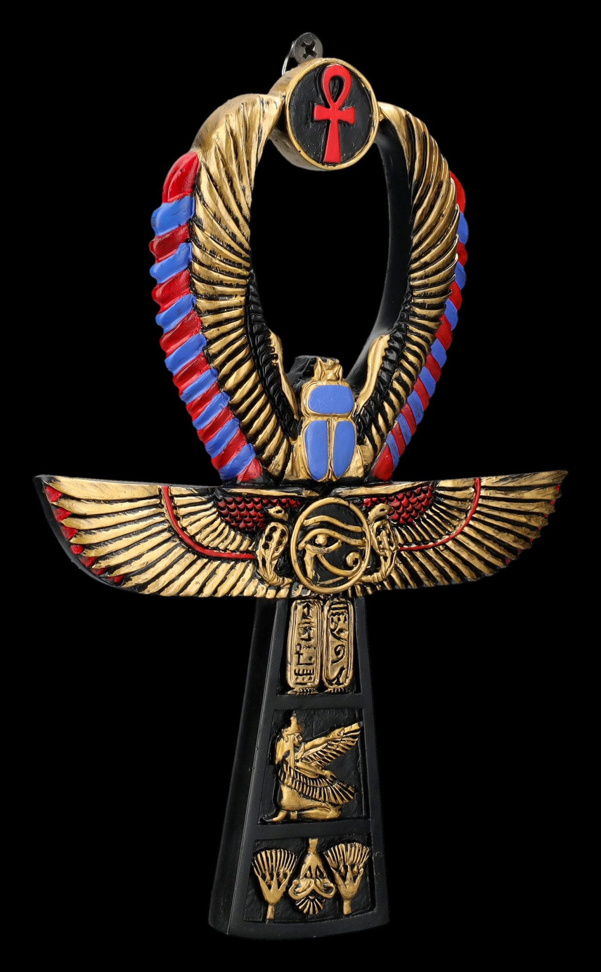 Figuren Shop GmbH Wanddekoobjekt Wanddeko - Ägyptisches Ankh Kreuz - Mythologie Wandbehang Dekoration