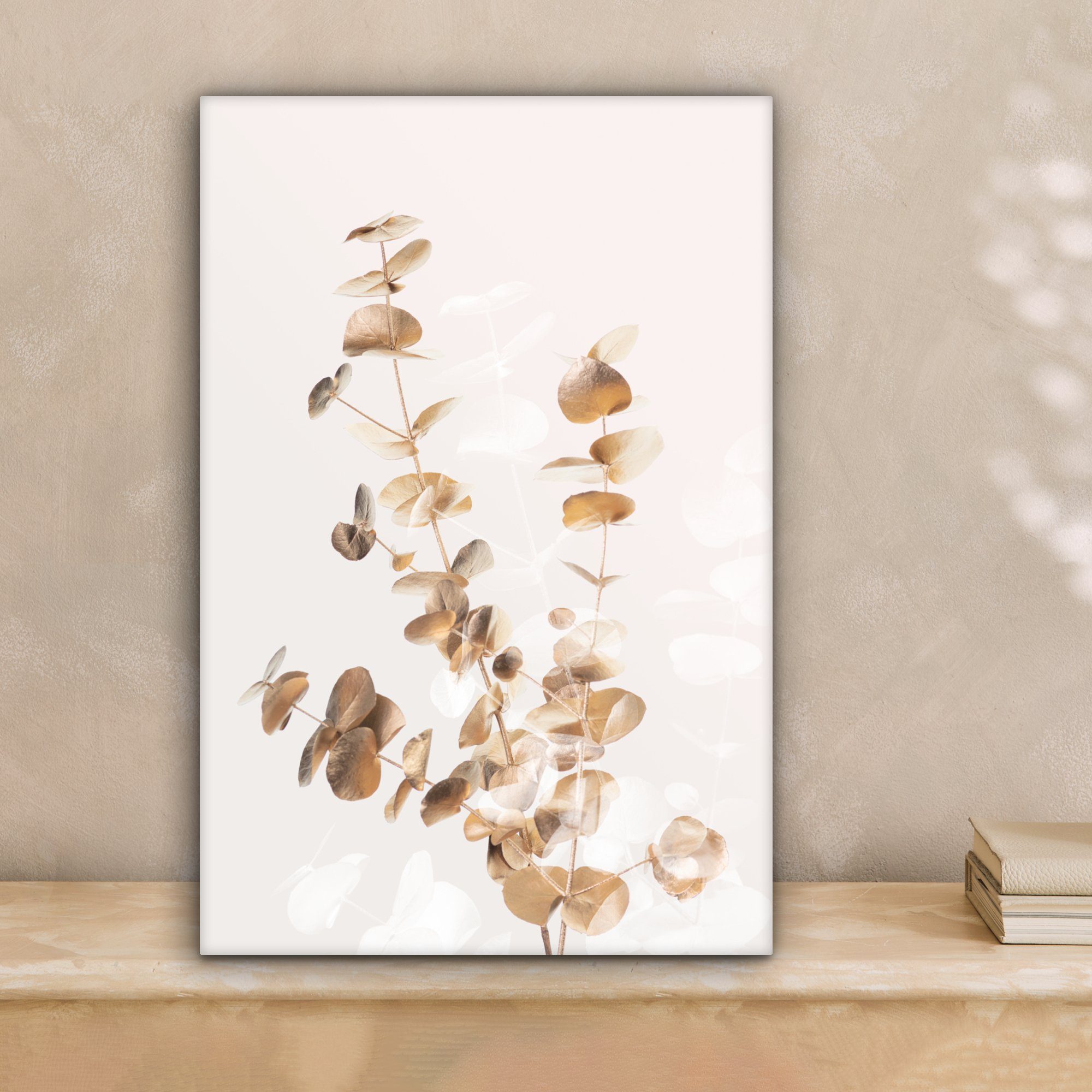 OneMillionCanvasses® Leinwandbild Eukalyptus - Gold - Blätter - Luxus - Nat günstig online kaufen