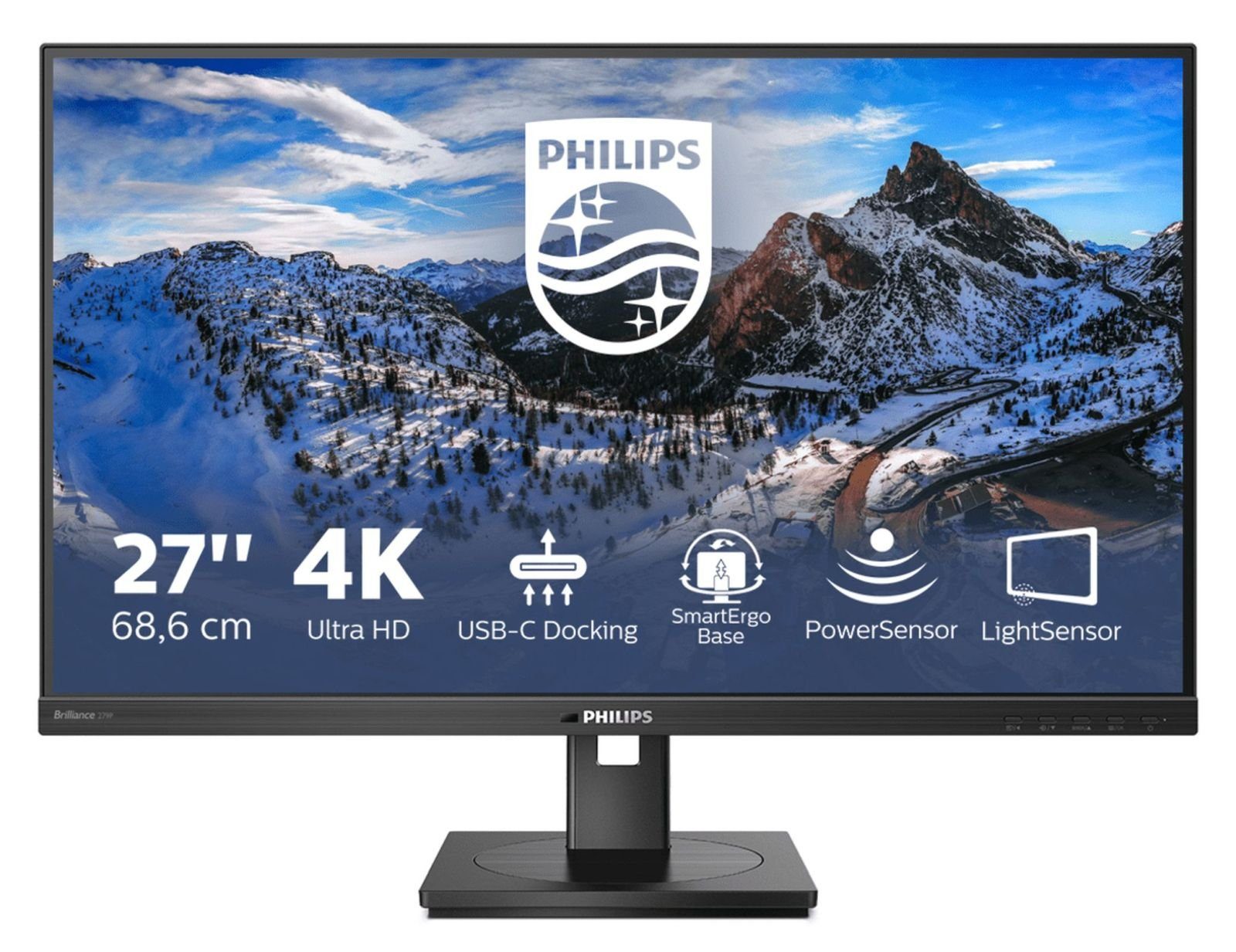 Philips 279P1 27IN 68.58CM IPS TFT-Monitor (3840 x 2160 px, 4K Ultra HD, 4 ms Reaktionszeit, 60 Hz, IPS, Lautsprecher, HDCP, Pivot, Höhenverstellbar)