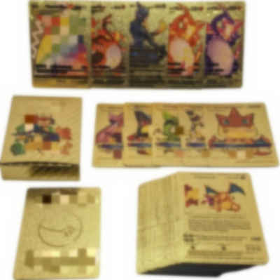 XDeer Sammelkarte 55/57/110/150 Stück Karten Sammlung Gemischte, Karten Gold/Silber Verschiedene Karten Vmax/GX/Vstar/DX