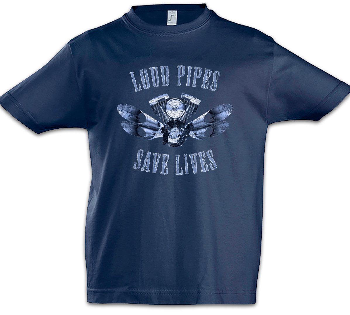 Print-Shirt Loud Pipes Save Lives Kinder T-Shirt Live To Ride Mc Biker Rocker Club