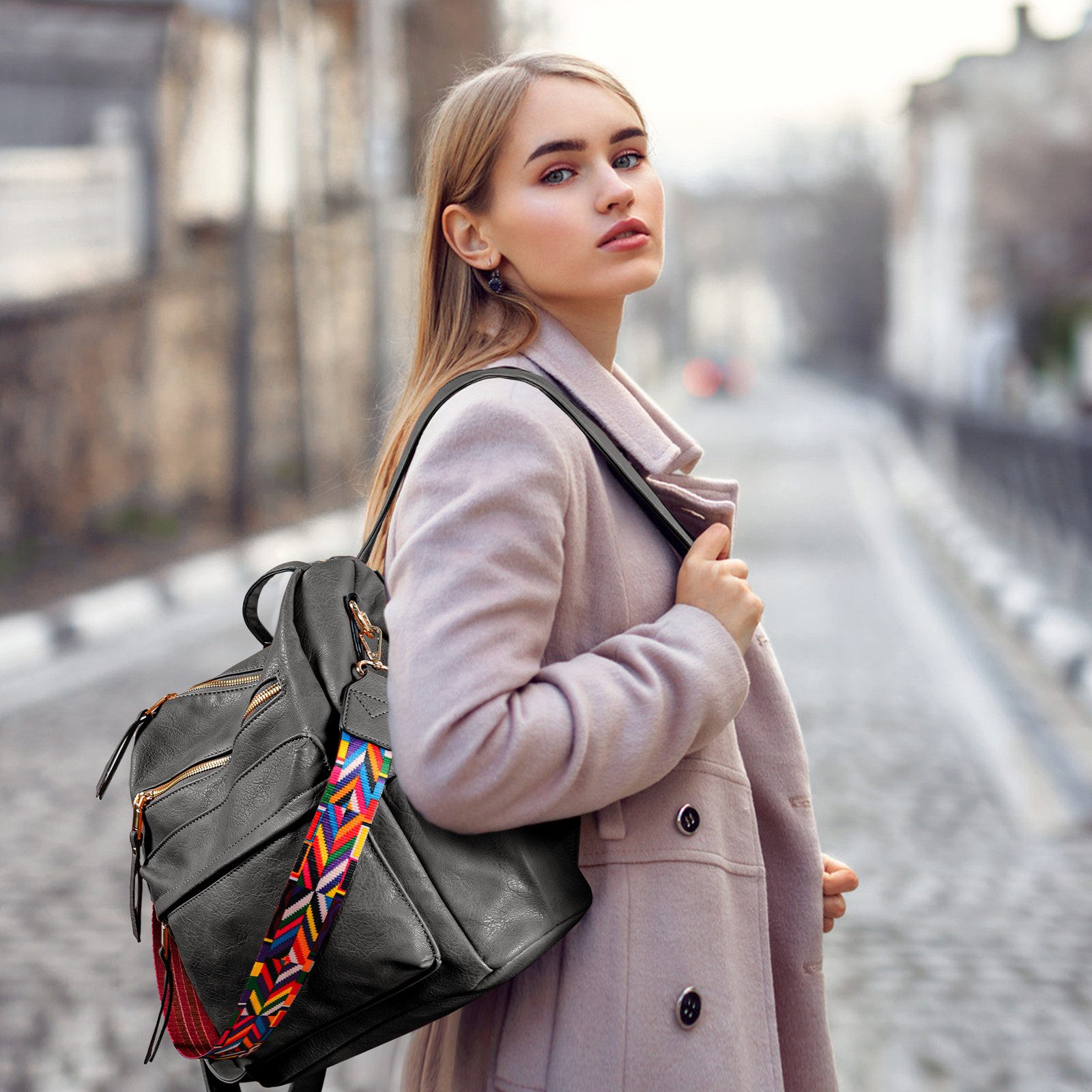 TAN.TOMI Cityrucksack Retro Rucksack Damen 3 in 1 Handtasche Mädchen Schultasche Wasserdicht, für Pendeln Reise Campus Sport Schulranzen Rucksäcke Dauerhaft