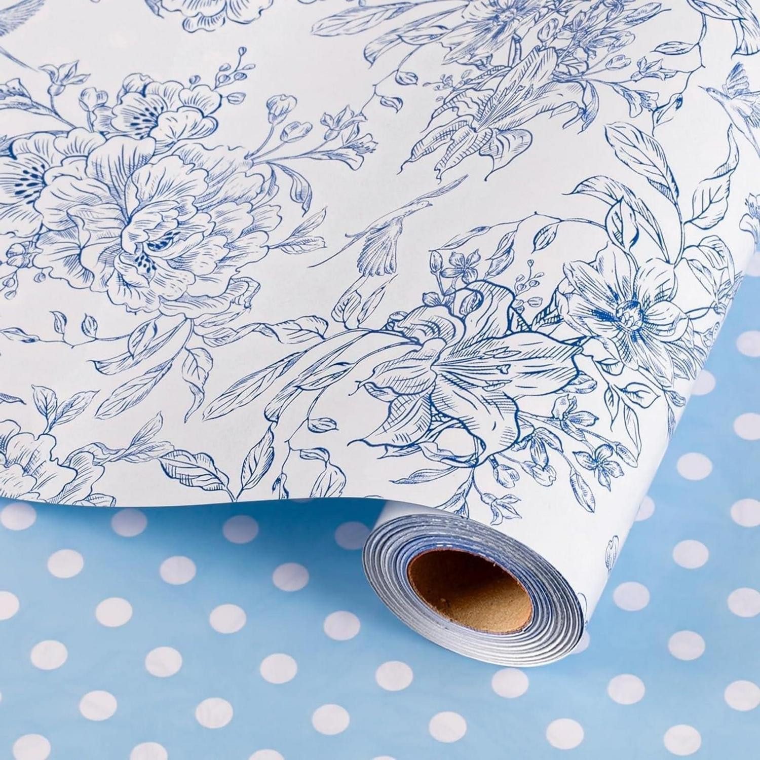 LuxusKollektion Geschenkpapier Geschenkpapier Blau-Weiss Punkte 43x10m