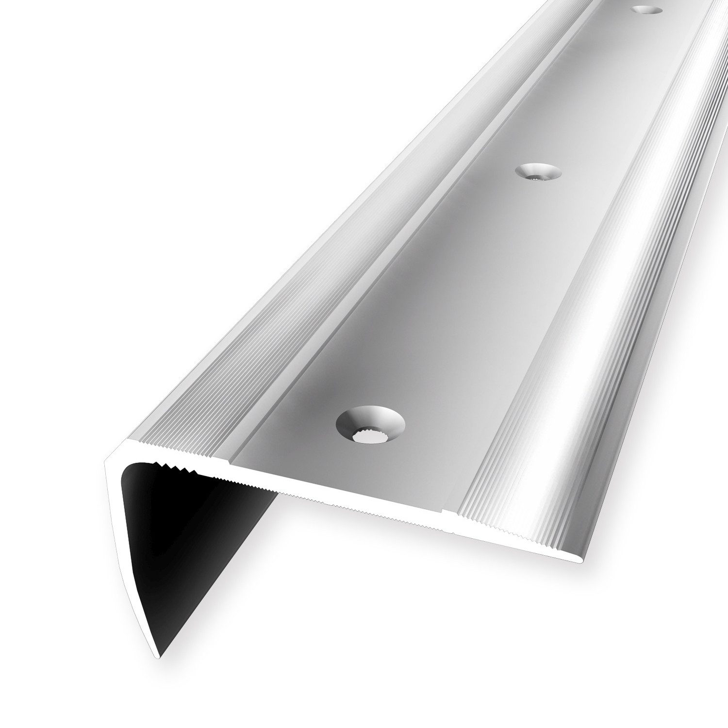 Küberit Treppenkantenprofil 29 x 53 x 2500 mm Winkelprofil Alu poliert Gebohrt Aluminium