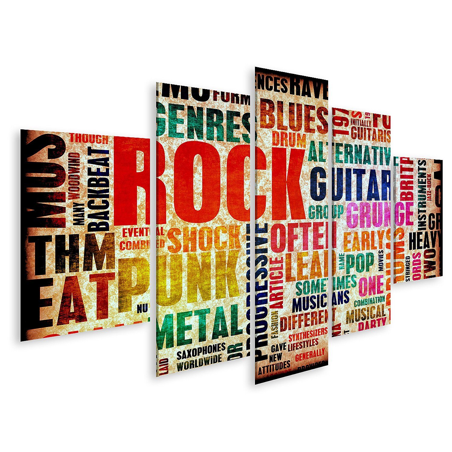 Leinwandbild Bild auf Leinwand Rockmusik Poster Kunst als Grunge Hintergrund Wandbi