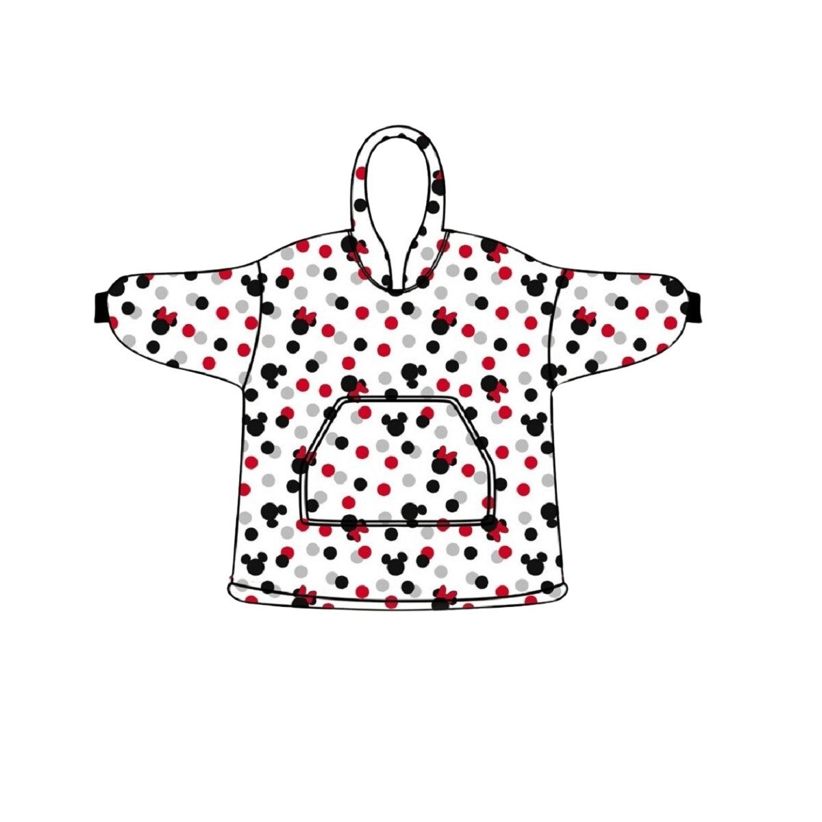 Disney Minnie Mouse Poncho - Bequemer Überwurf mit Kapuze für Kinder in Einheitsgröße (1-St) geeignet für Kinder von 7–14 Jahren