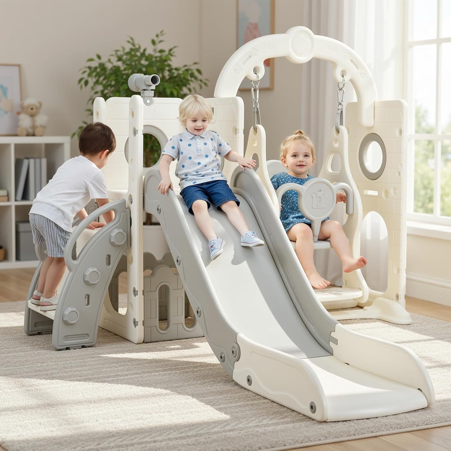 TLGREEN Rutsche 5-in-1 Kinderrutsche, Gartenrutsche Breite günstig online kaufen