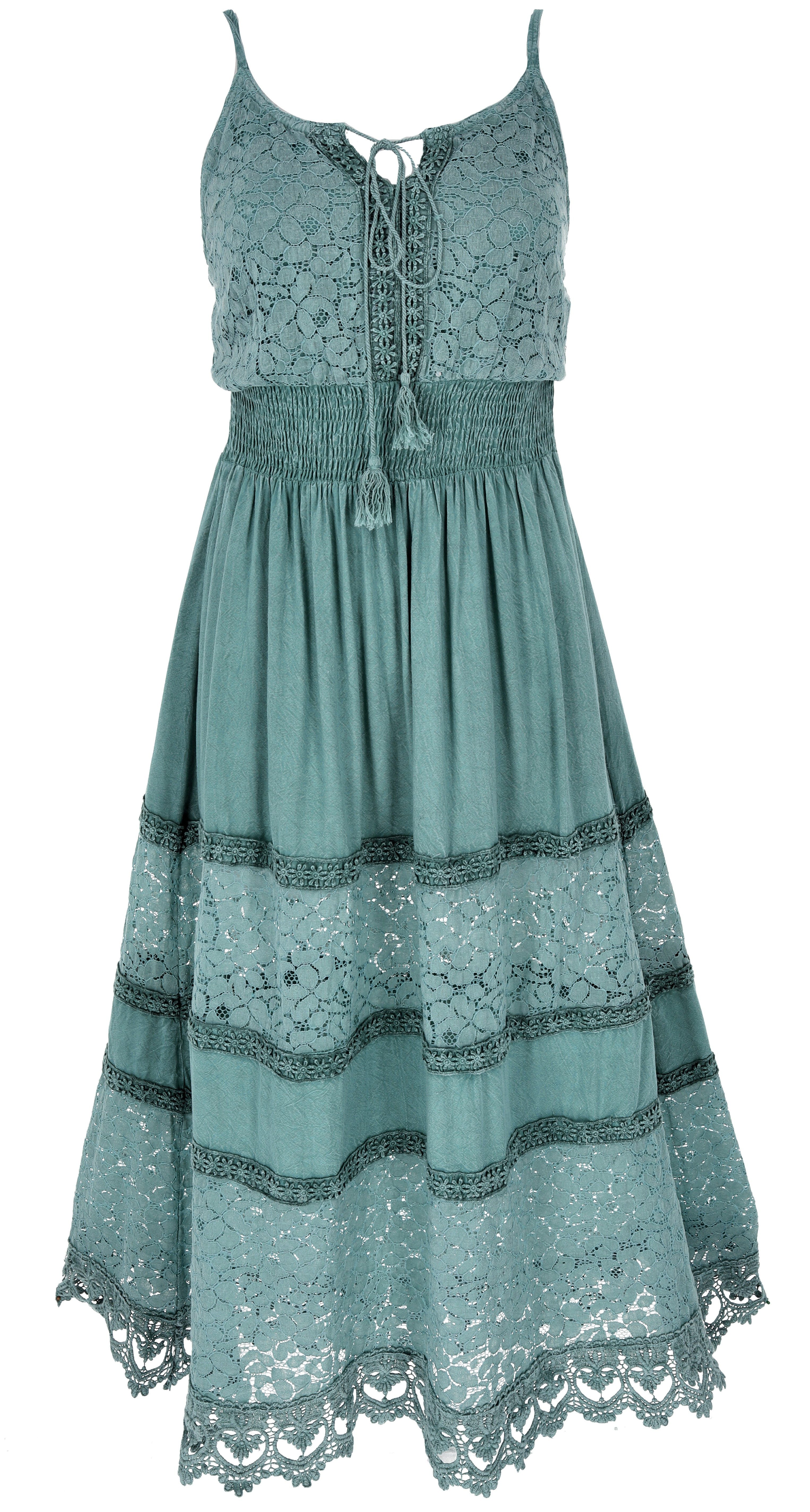 Guru-Shop Midikleid Besticktes Boho Sommerkleid, langes besticktes.. alternative Bekleidung